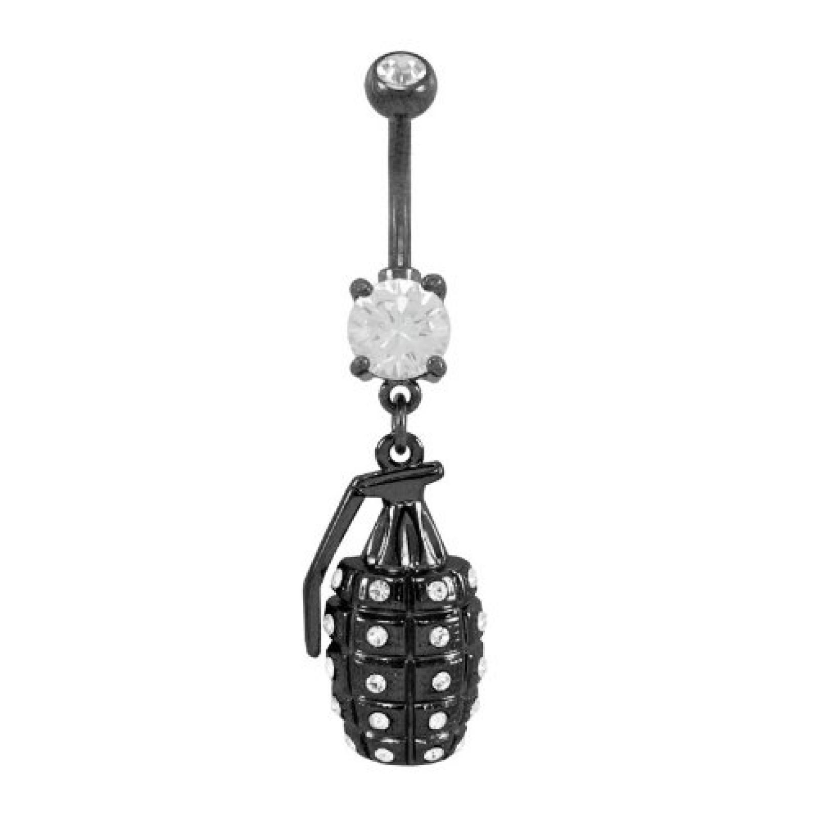 Metal Mafia Bauchnabelpiercing BLACK GRENADE 