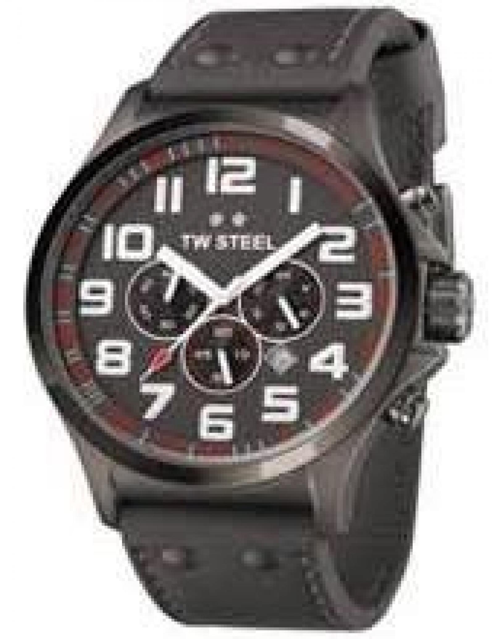 TW Steel Herren-Armbanduhr XL Pilot Chronograph Quarz Leder TW-423 