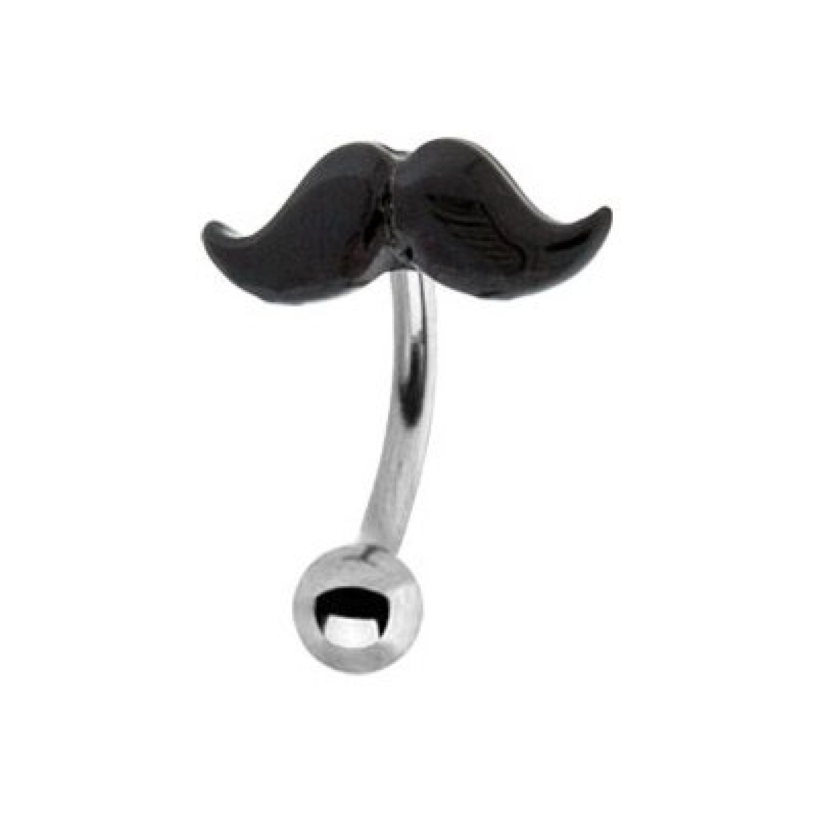 Metal Mafia Augenbrauenpiercing BLACK MOUSTACHE 