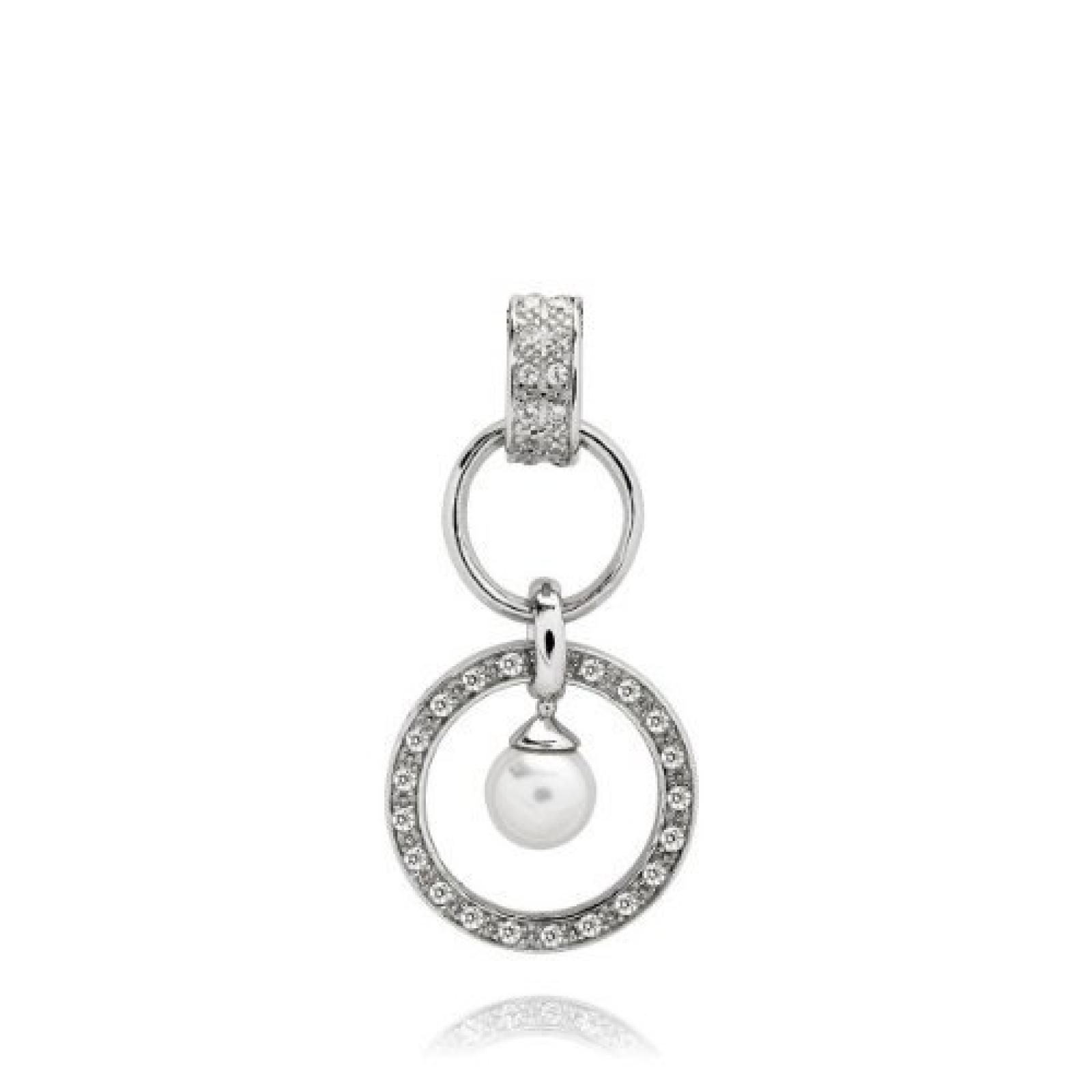 Rafaela Donata Damen-Anhänger Classic Collection 925 Sterling Silber Südsee-Muschelkernperle weiß Zirkonia weiß (ohne Kette)  60800254 