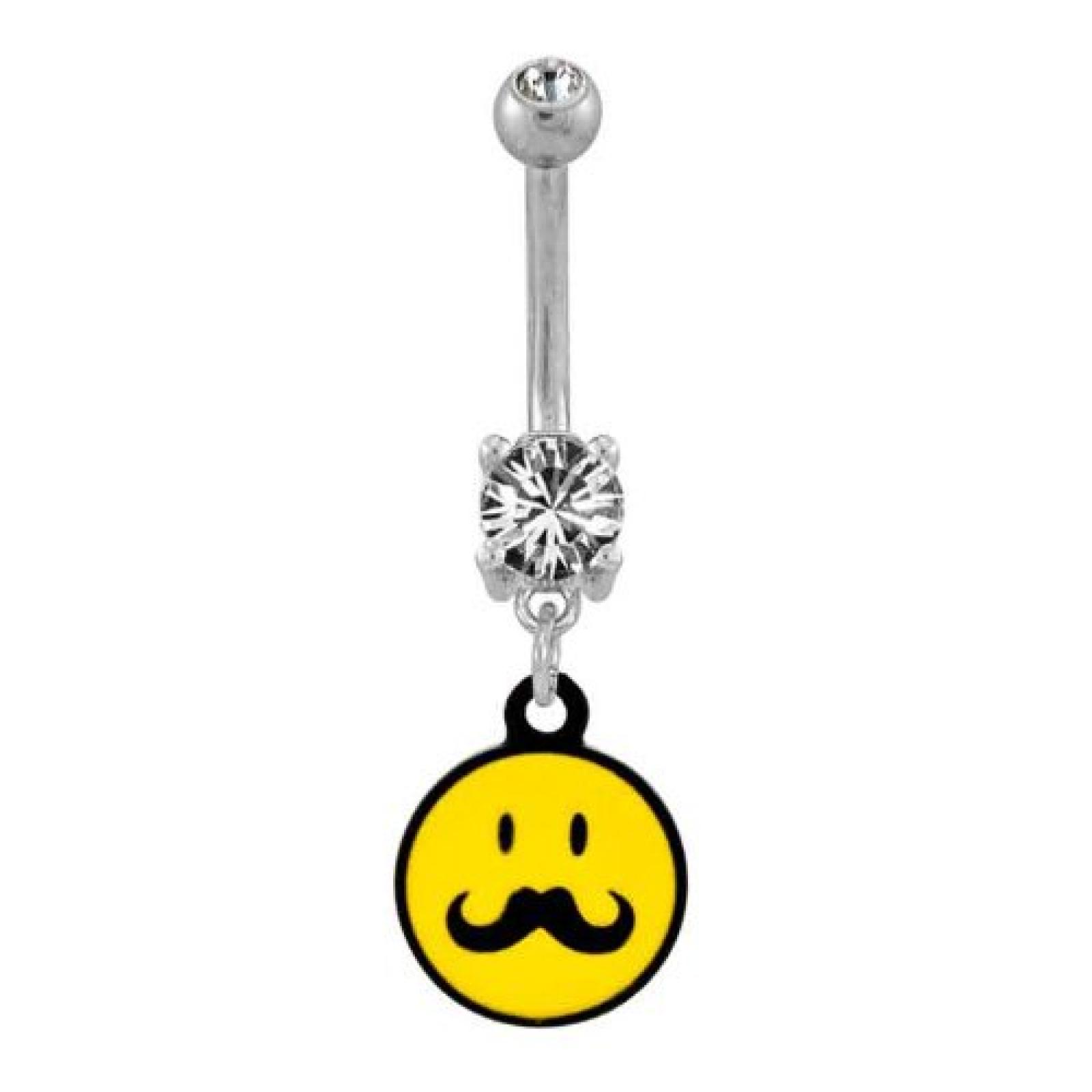 Metal Mafia Bauchnabelpiercing MUSTACHE SMILE 