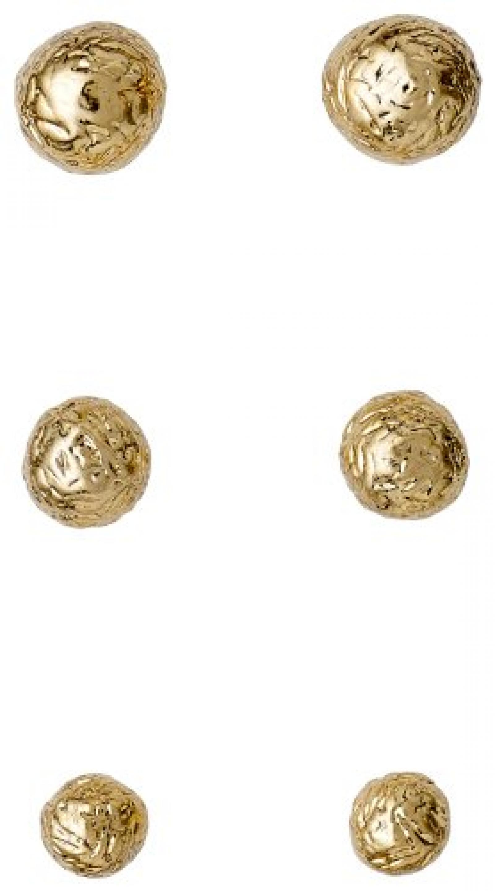 Pilgrim Jewelry Damen-Set: 3 Paar Ohrstecker Messing Ear post Vergoldet 0 0.3/0.4/0.5 cm 311342003 