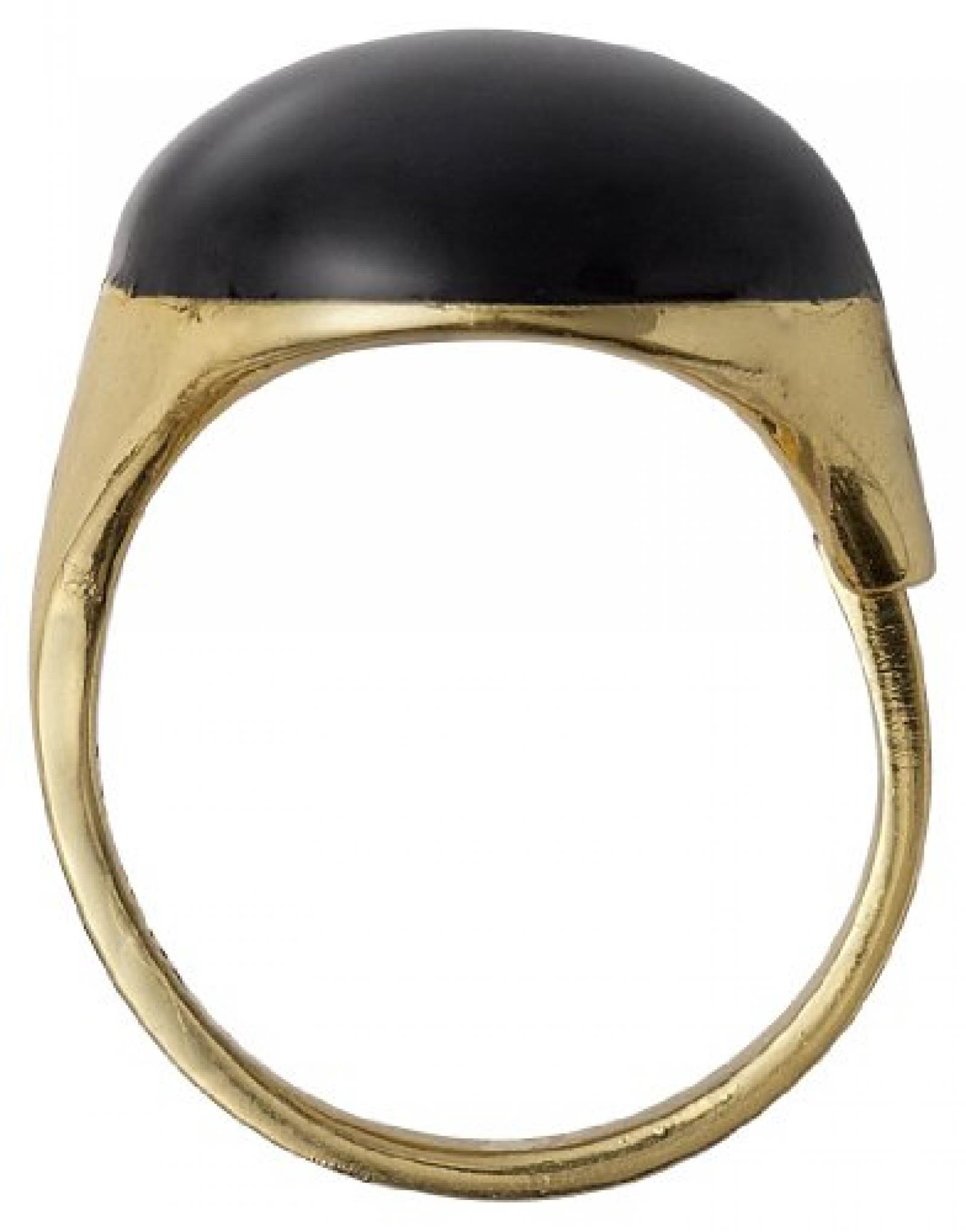 Pilgrim Jewelry Damen-Ring Messing Pilgrim Damen-Ring aus der Serie Enamel world vergoldet,schwarz  2.0 cm 251332104 