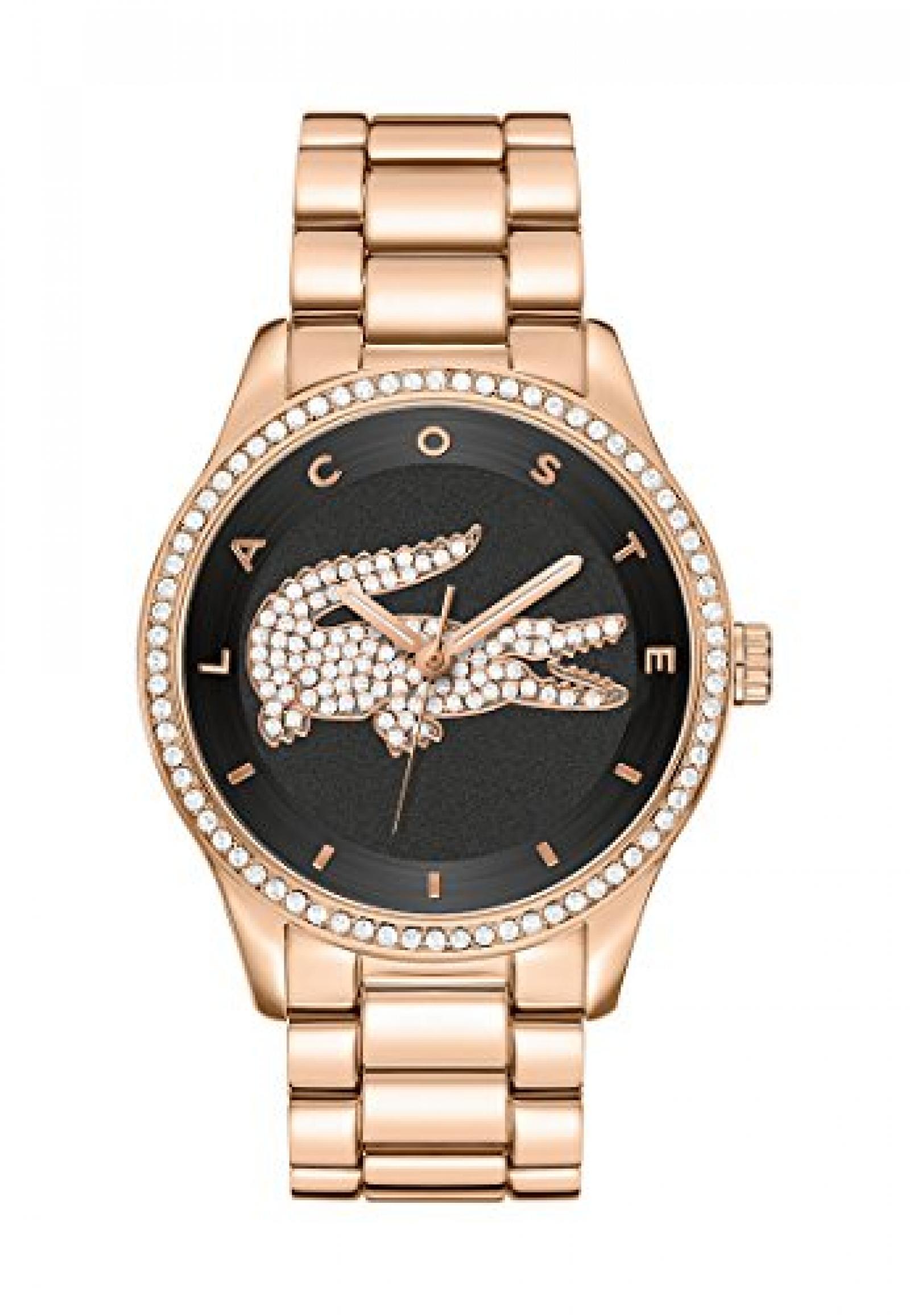 Lacoste Damen-Armbanduhr Victoria Analog Quarz (One Size, schwarz) 