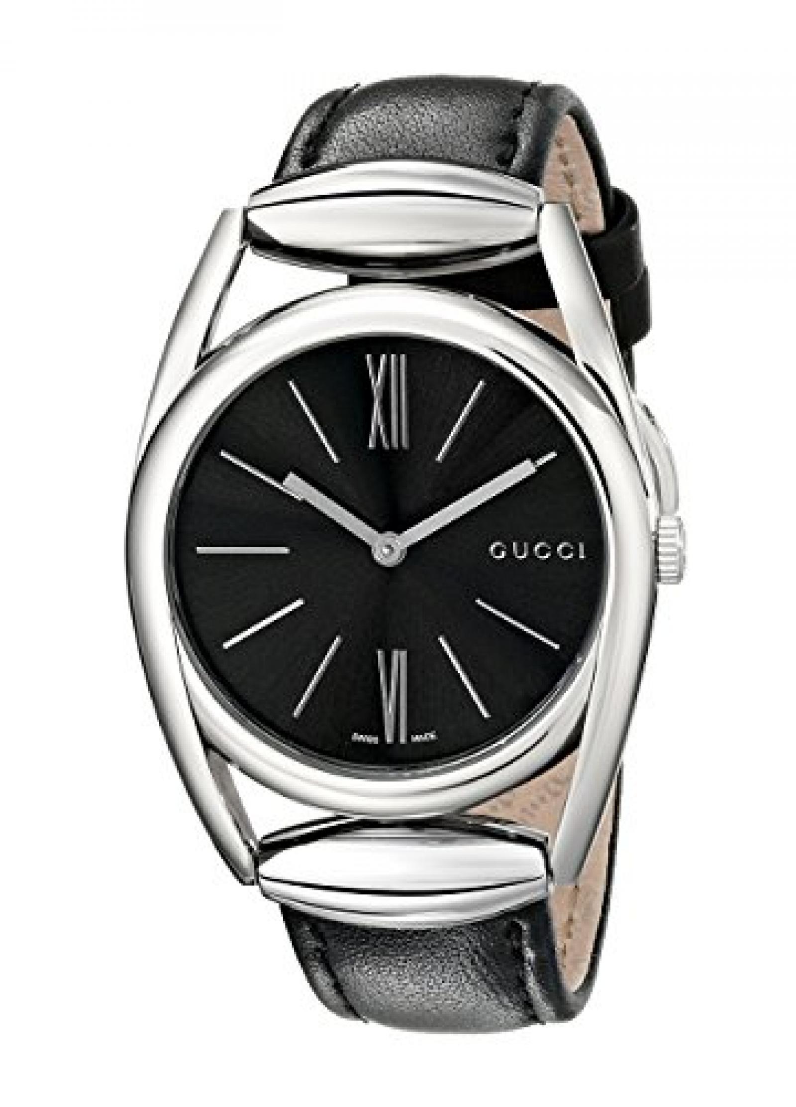 Gucci Damen-Armbanduhr XS HORSEBIT Analog Quarz Leder YA139401 