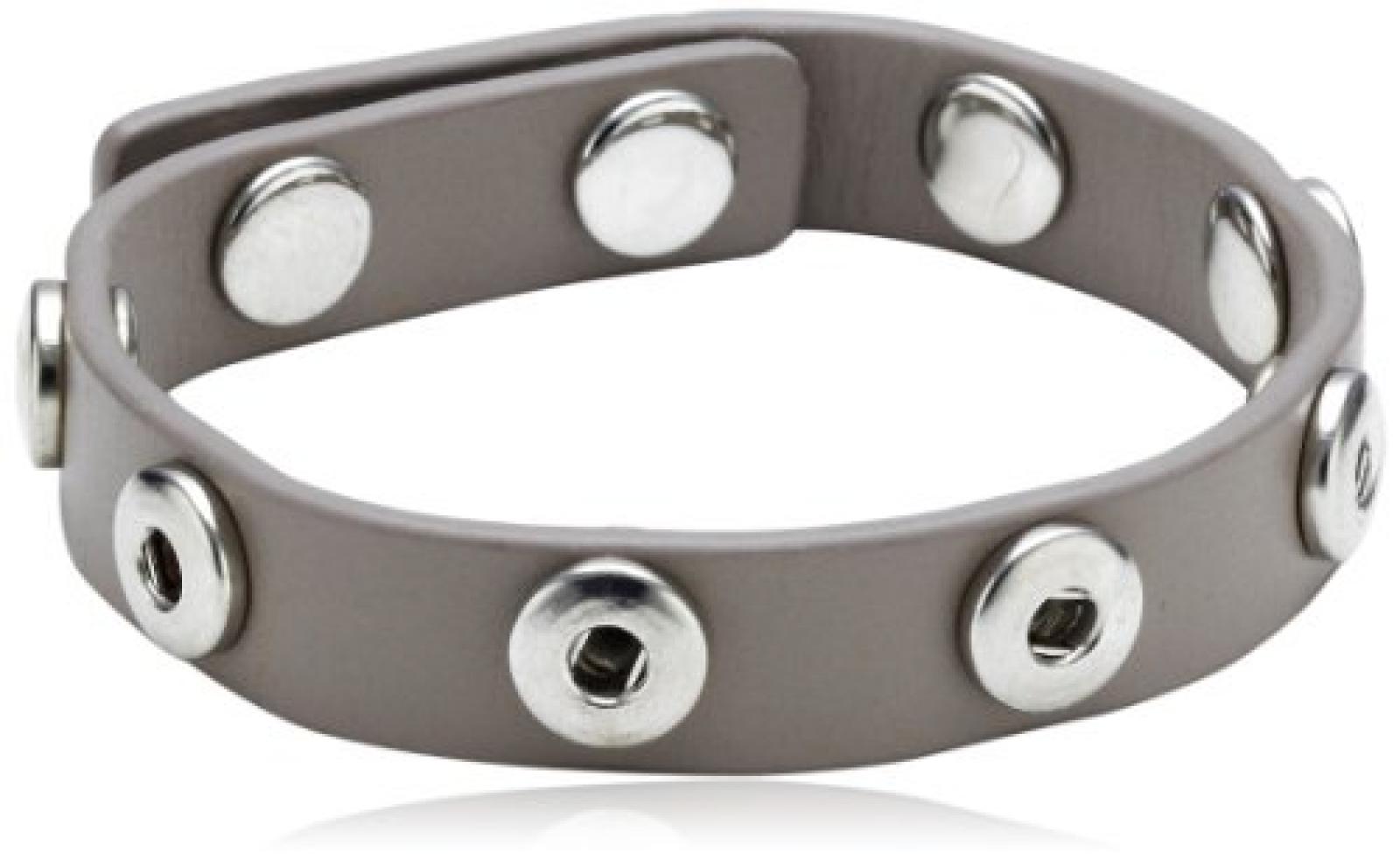 Pilgrim Damen-Armband für Snaps einfach aus der Serie Snap versilbert, grau 21 cm 43122-9003 