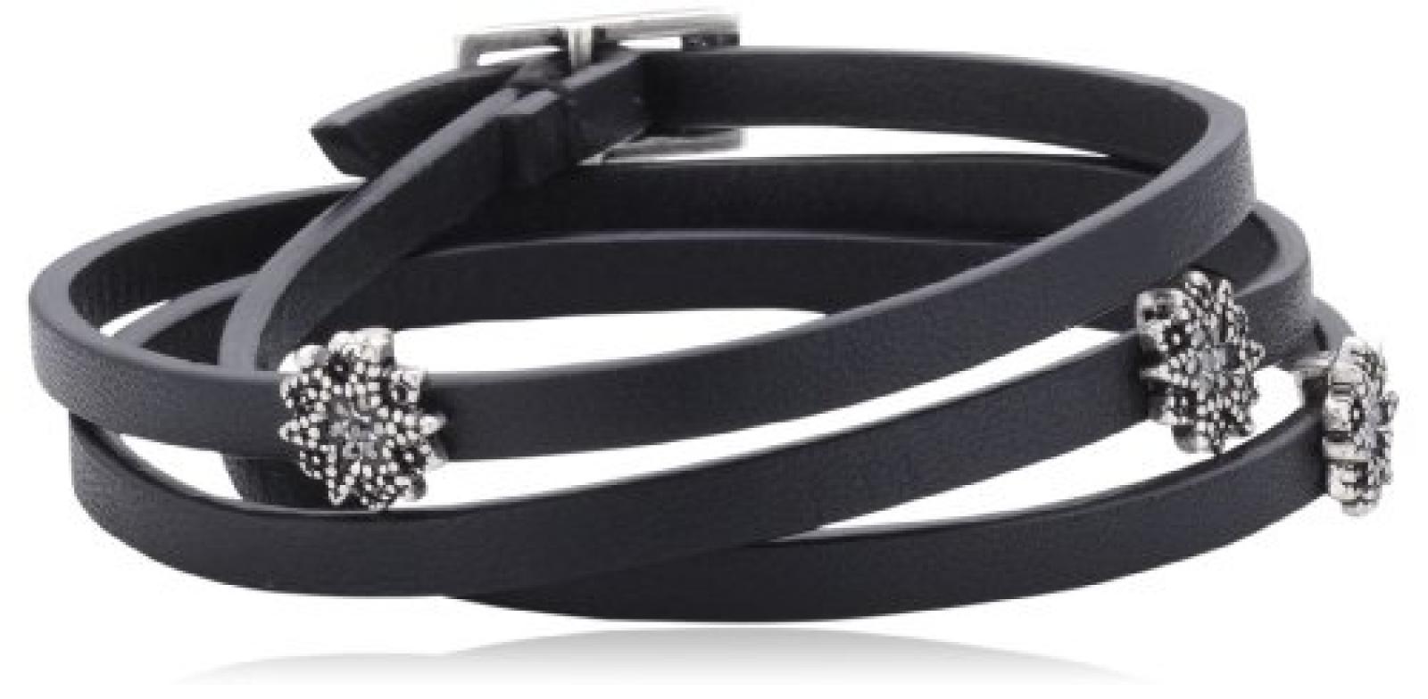 Pilgrim Jewelry Damen-Armband Messing Pilgrim Damen-Armband aus der Serie Autumn bracelets versilbert,schwarz 59.0 cm 291336112 