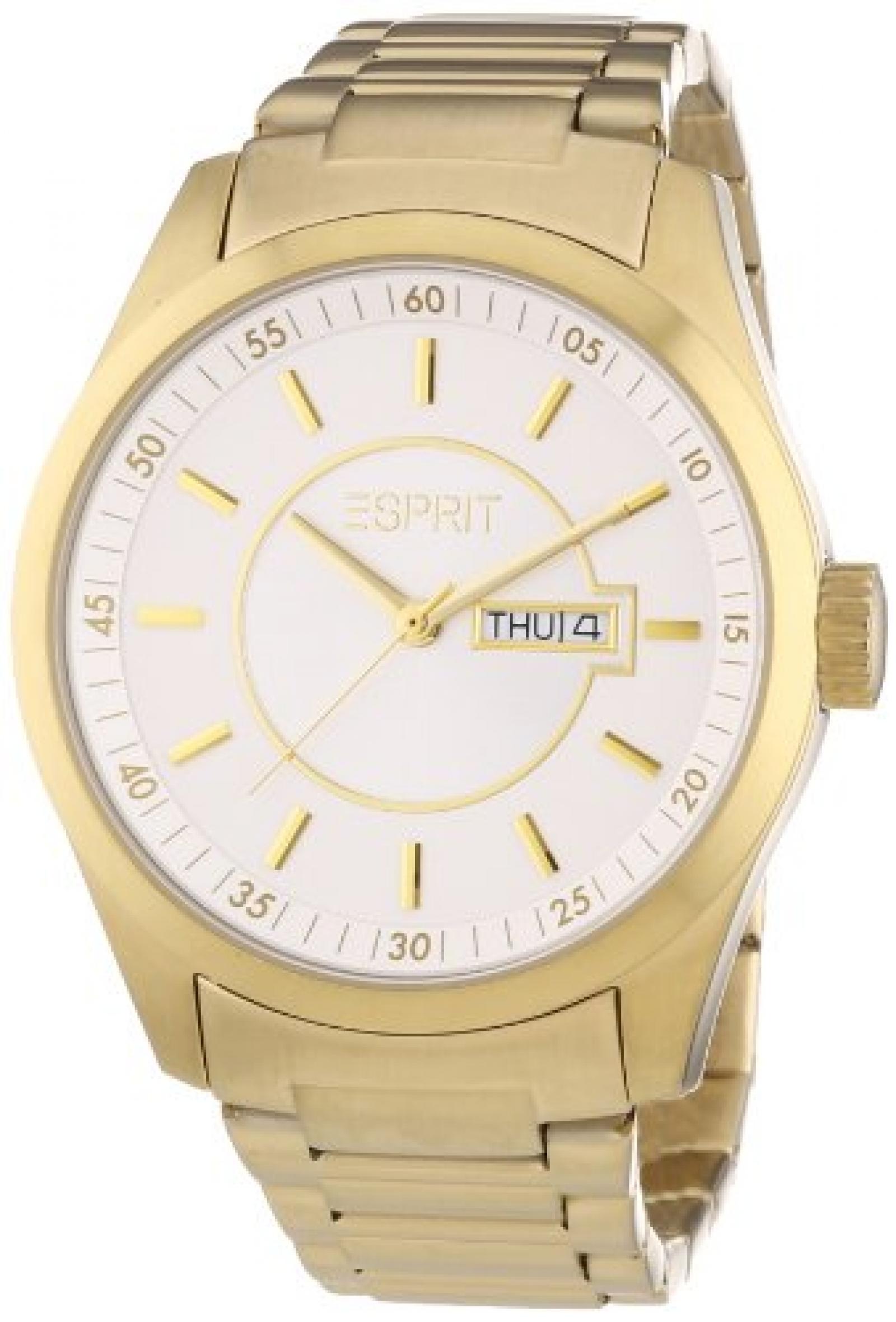 Esprit Herren-Armbanduhr XL Circolo Gold Analog Quarz Edelstahl ES104081006 