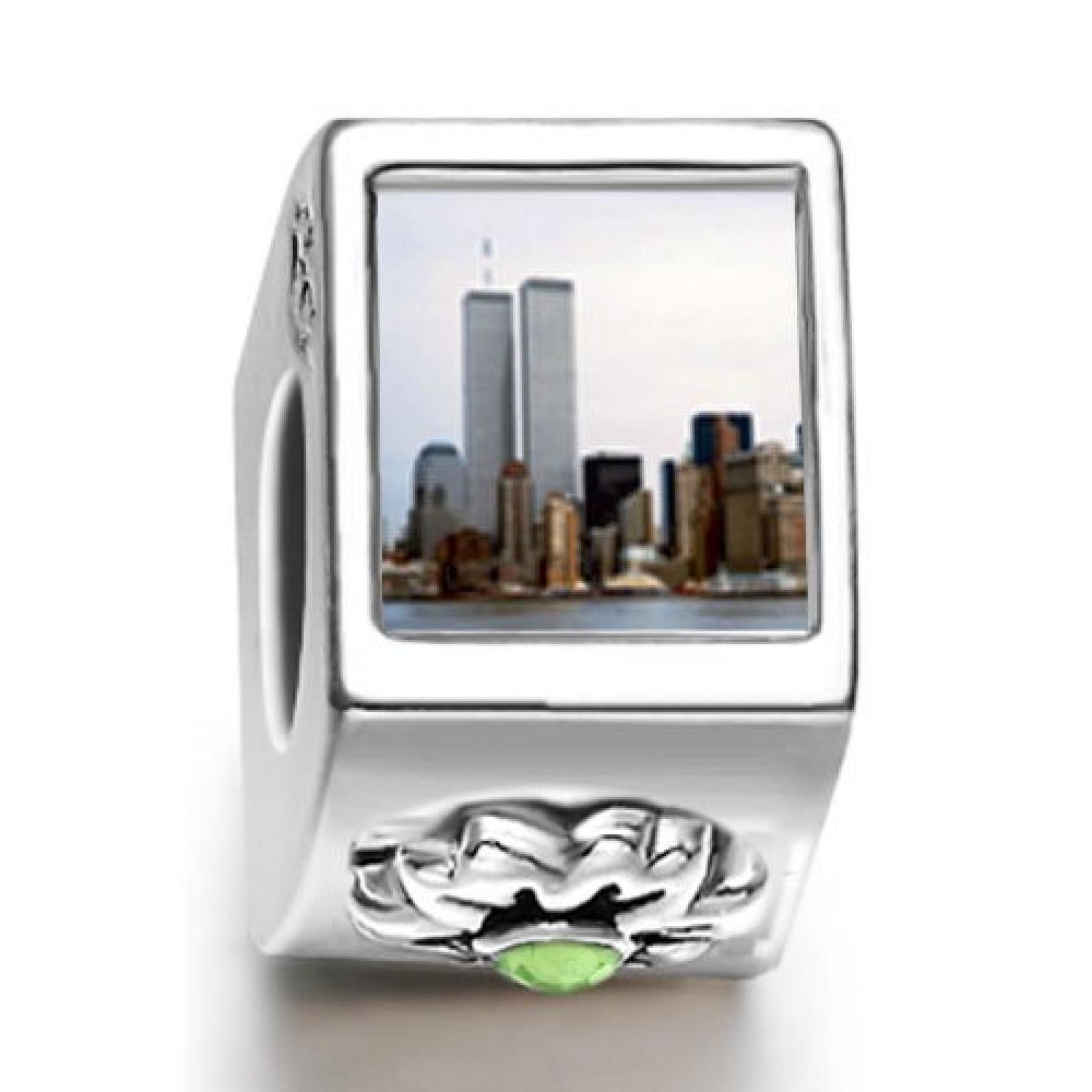 New York Twin Towers August birthstone Foto Blume European Bead 