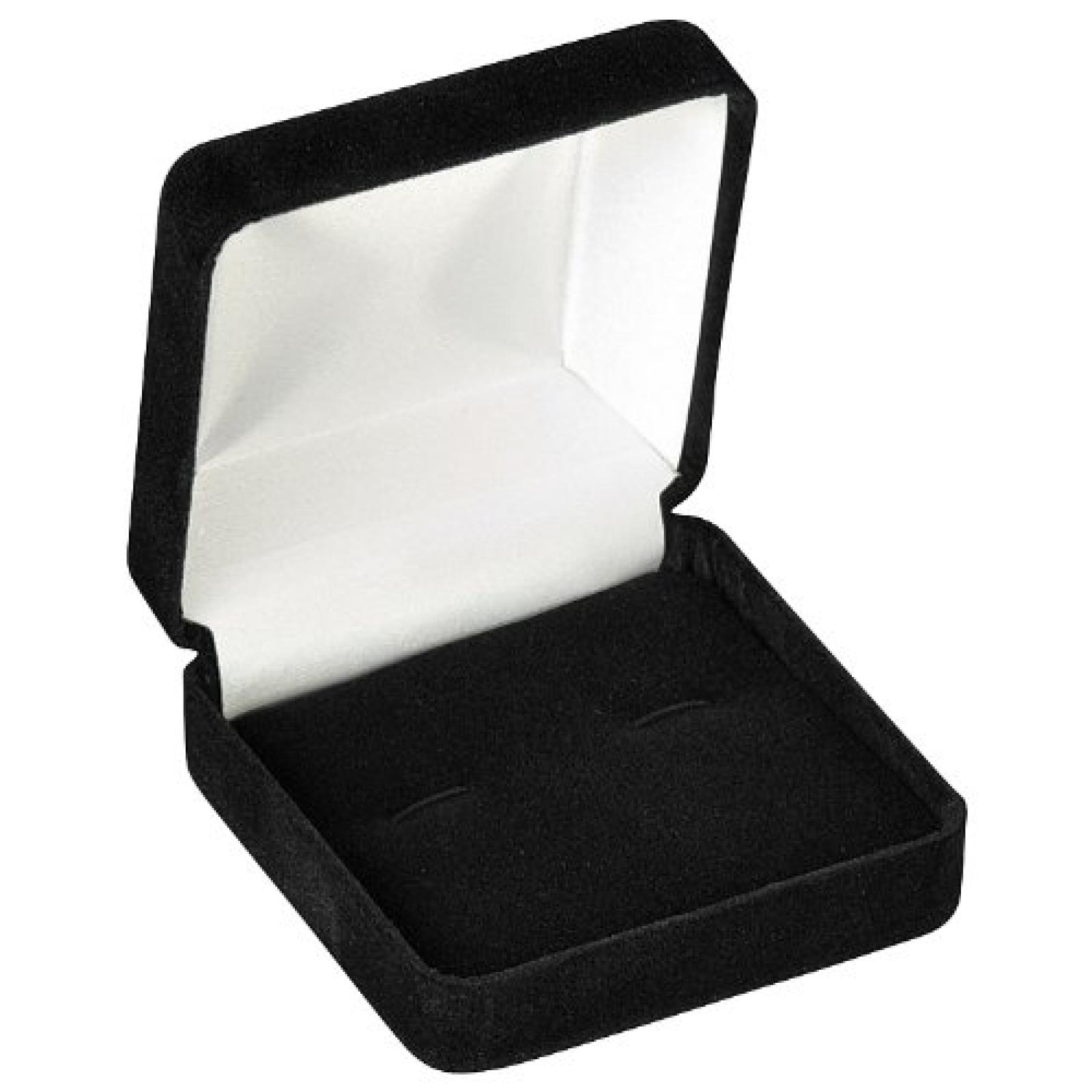 CUFFLINK BOX - BLACK-CUFFLINK-WITH SLEEVE 