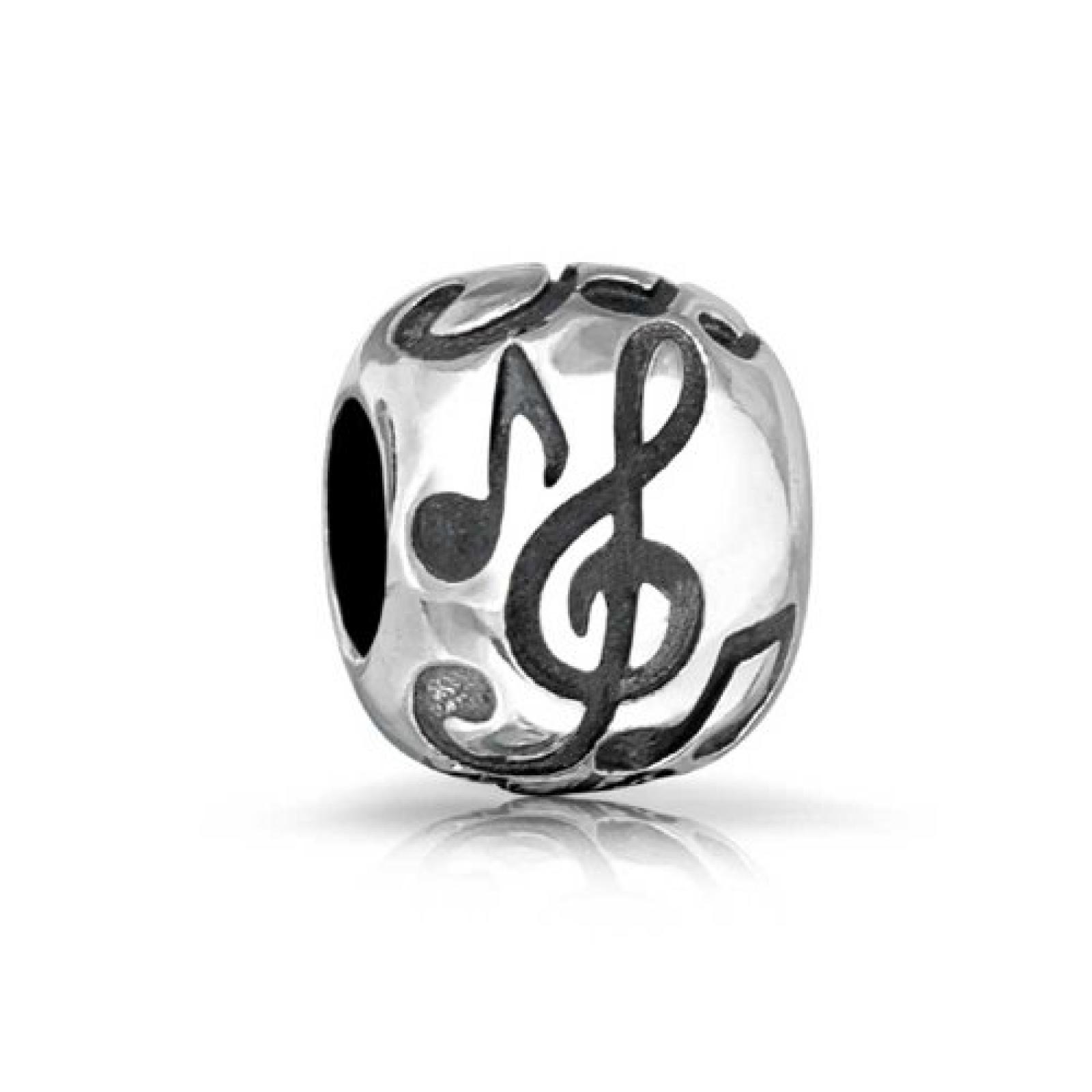 Bling Jewelry 925er Sterling-Silber rund um Musiknoten Charm Bead Passend zu Pandora 