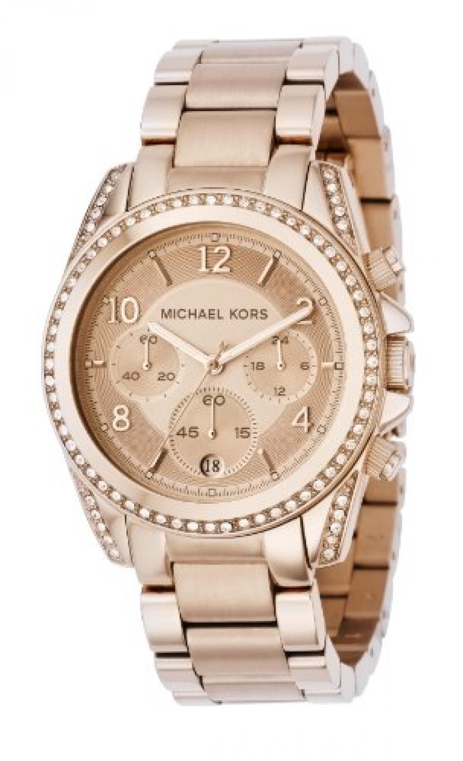 Michael Kors Damen-Armbanduhr Chronograph Quarz Edelstahl beschichtet MK5263 