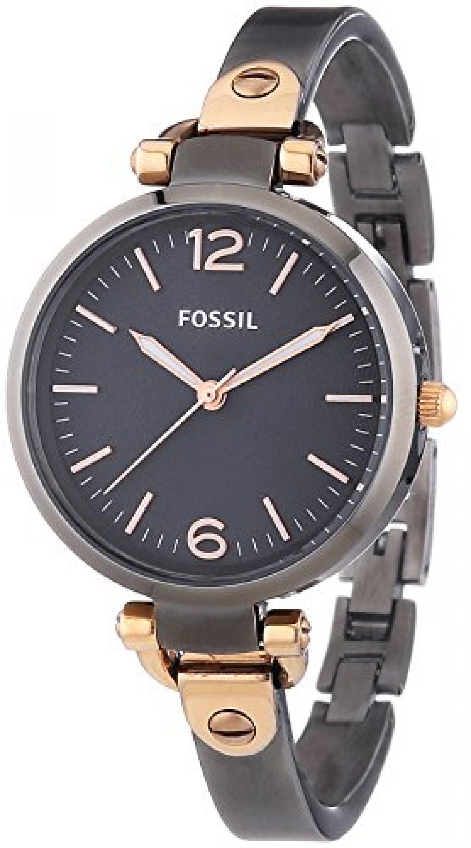 Fossil Damen-Armbanduhr XS Georgia Analog Quarz Edelstahl ES3111 