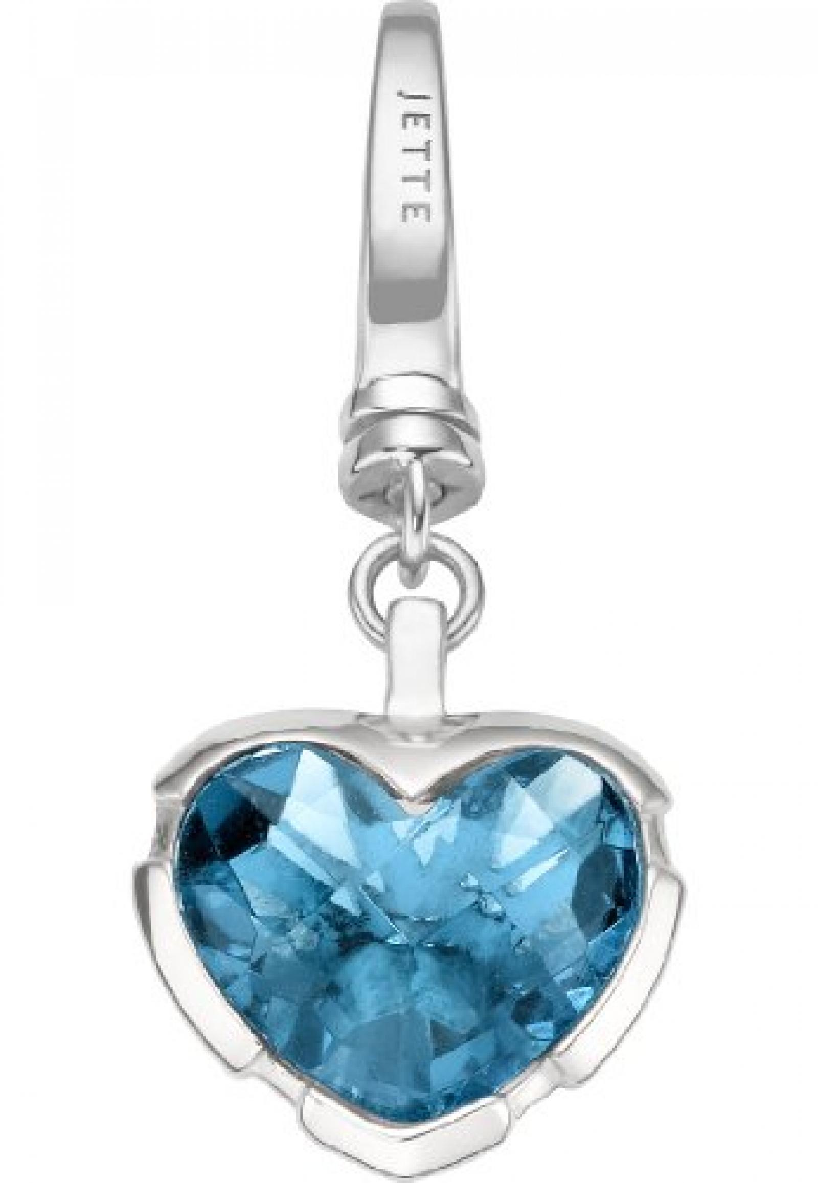 JETTE Charms Damen-Charm CHARM 925er Silber rhodiniert 1 Kristall One Size, blau 