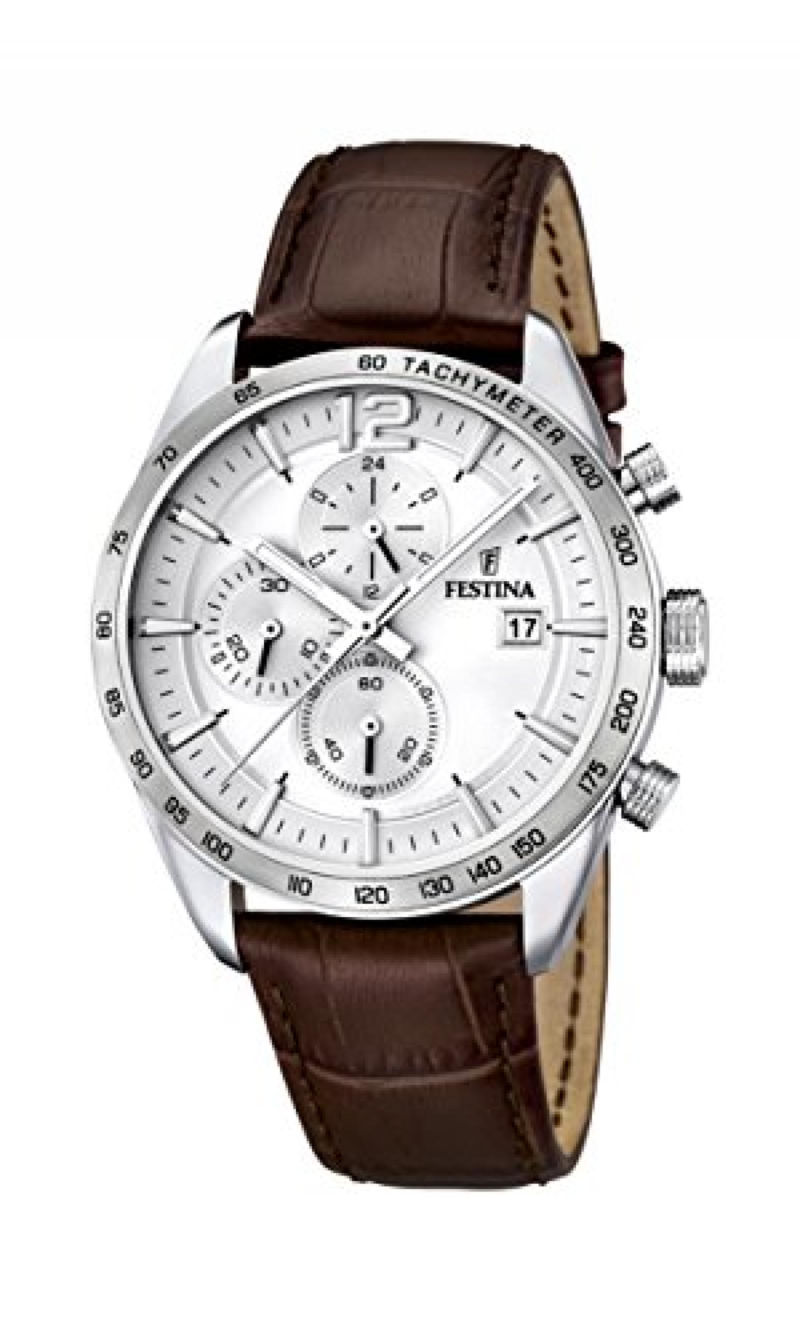 Festina Herren-Armbanduhr XL Analog Quarz Leder F16760/1 