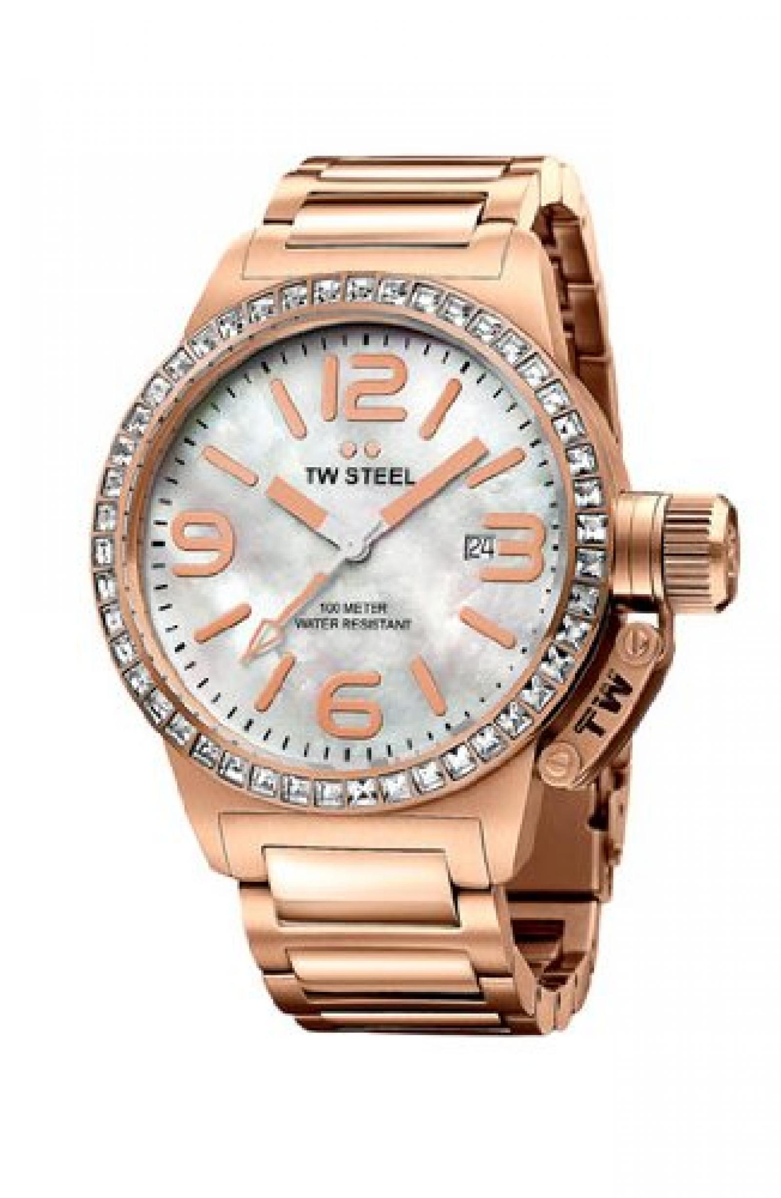 TW Steel Damen-Armbanduhr Canteen Style bracelet Analog Quarz Edelstahl beschichtet TW-305 