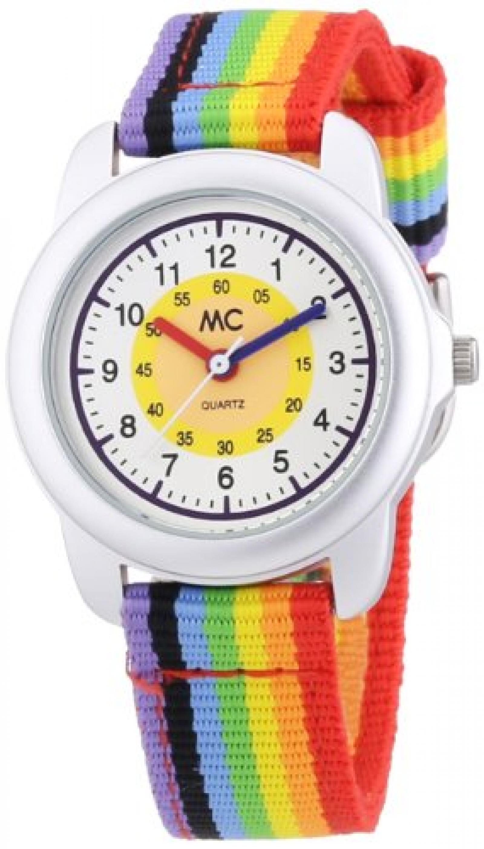 MC Timetrend Unisex-Armbanduhr Regenbogen Lernuhr Quarz Textil 50436 