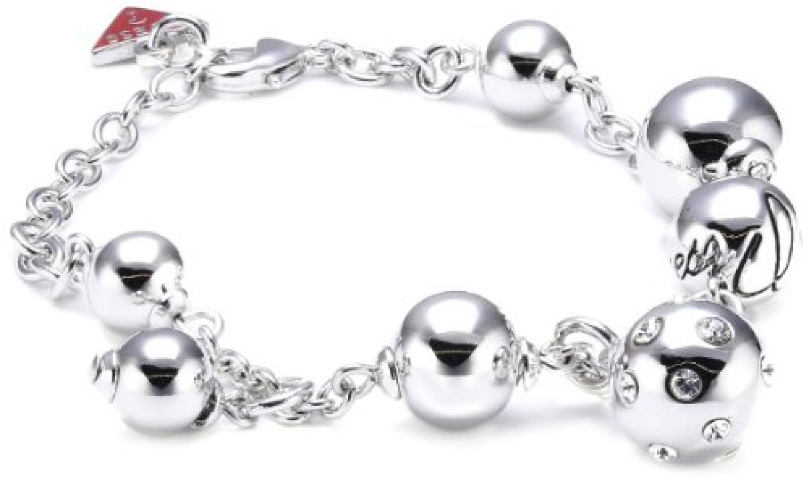 Guess Damen-Armband Sparkle Sphere Länge 17+3 cm Anhänger 1,2 cm UBB31309 