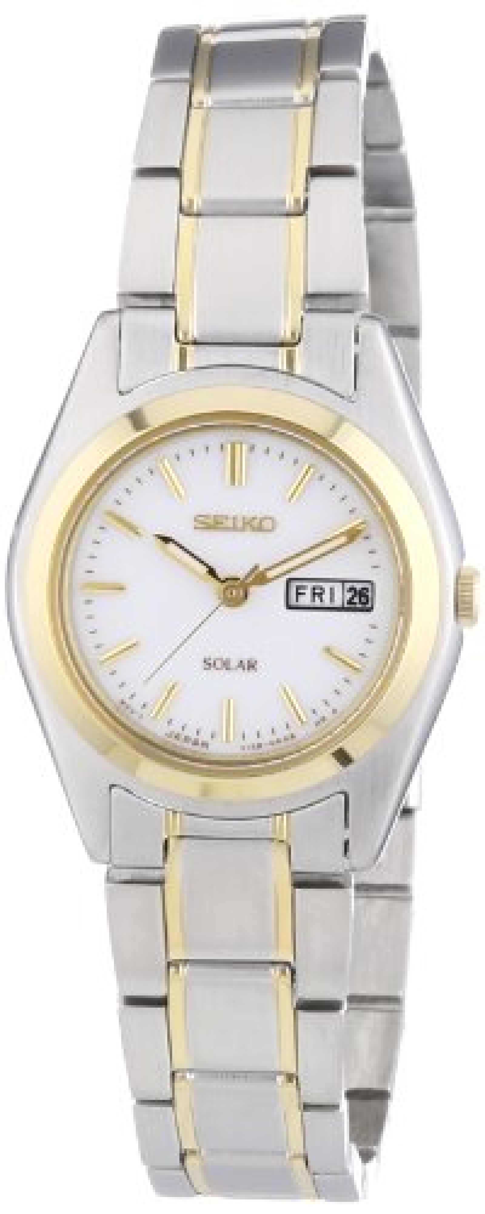 Seiko Damen-Armbanduhr XS Analog Quarz Edelstahl beschichtet SUT108P1 