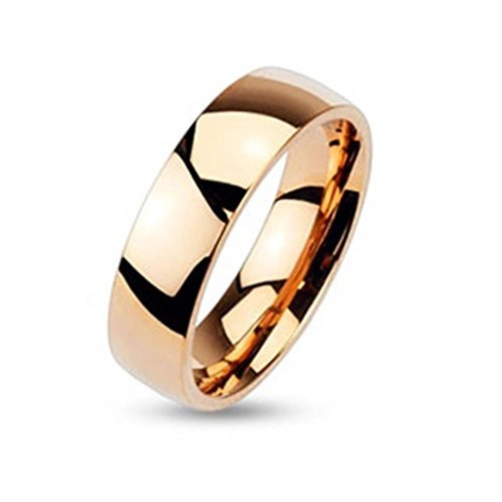 Coolbodyart Edelstahl Unisex Ring rosegold 4mm breit Classic Line Dome Band hochglanz poliert verfügbare Ringgrößen 47 (15) - 66 (21) 