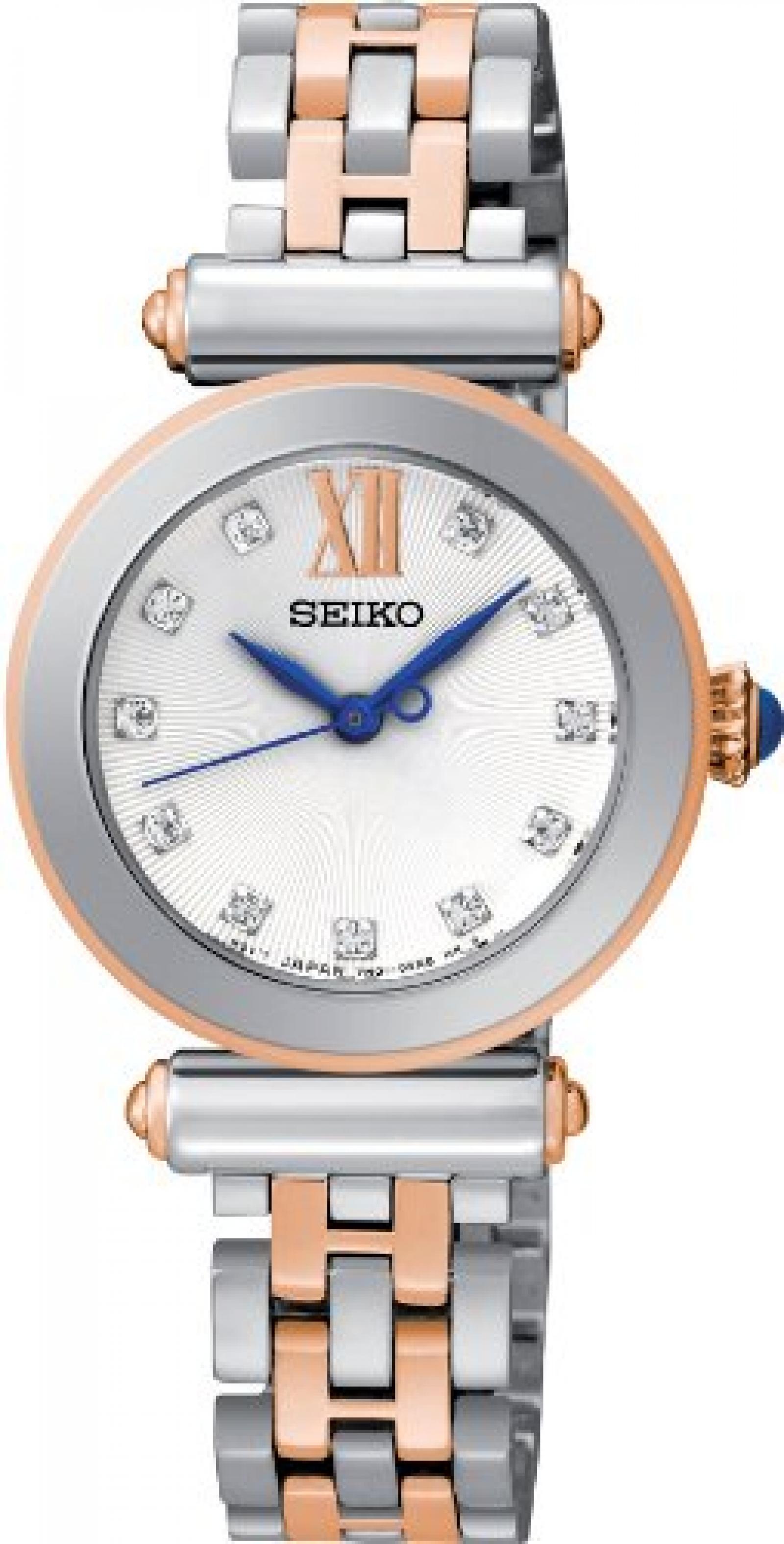 Seiko Damen-Armbanduhr XS Analog Quarz Edelstahl beschichtet SRZ400P1 