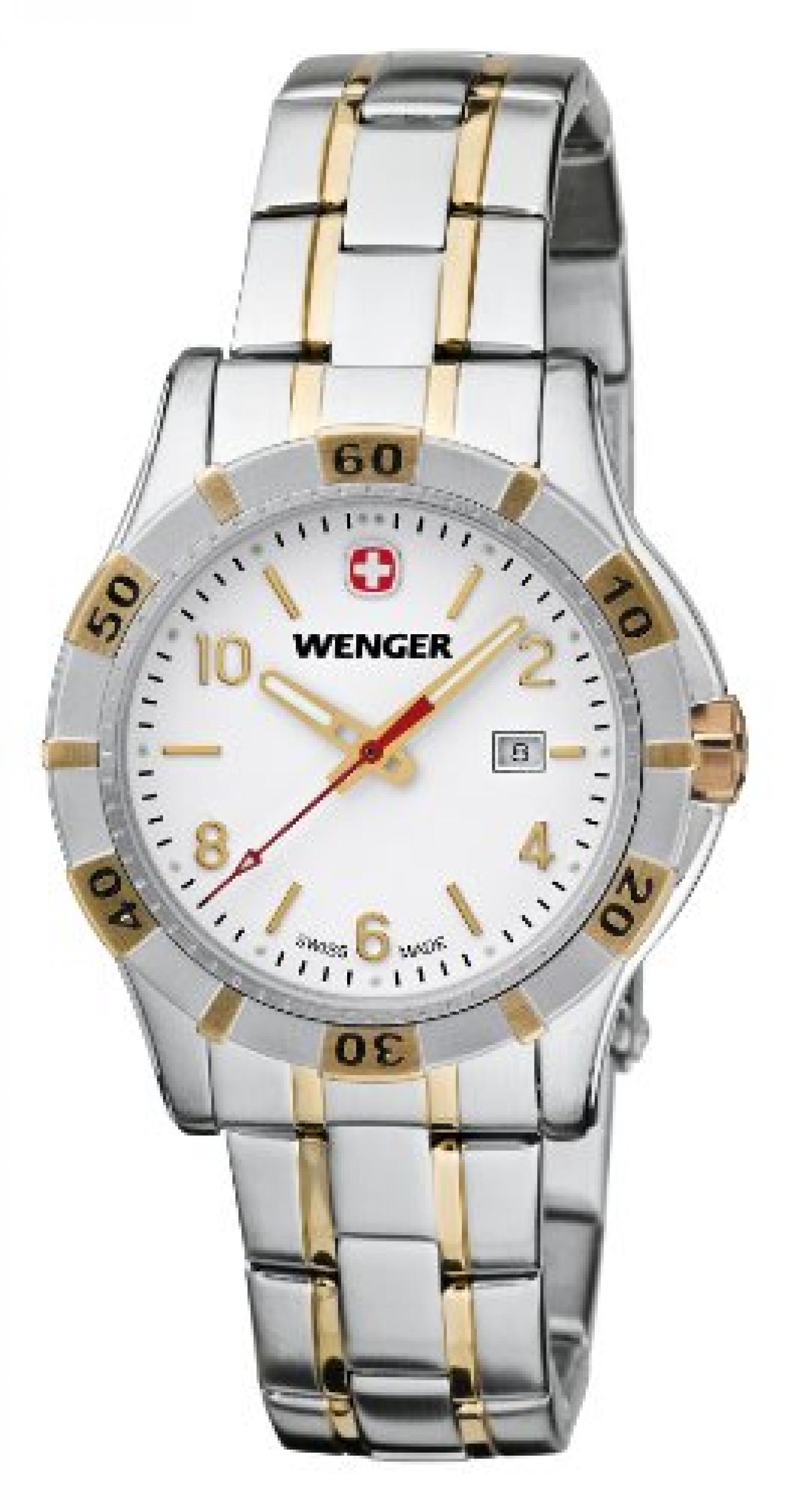 Wenger Damen-Armbanduhr XS Platoon Analog Quarz Edelstahl beschichtet 01.9211.105 