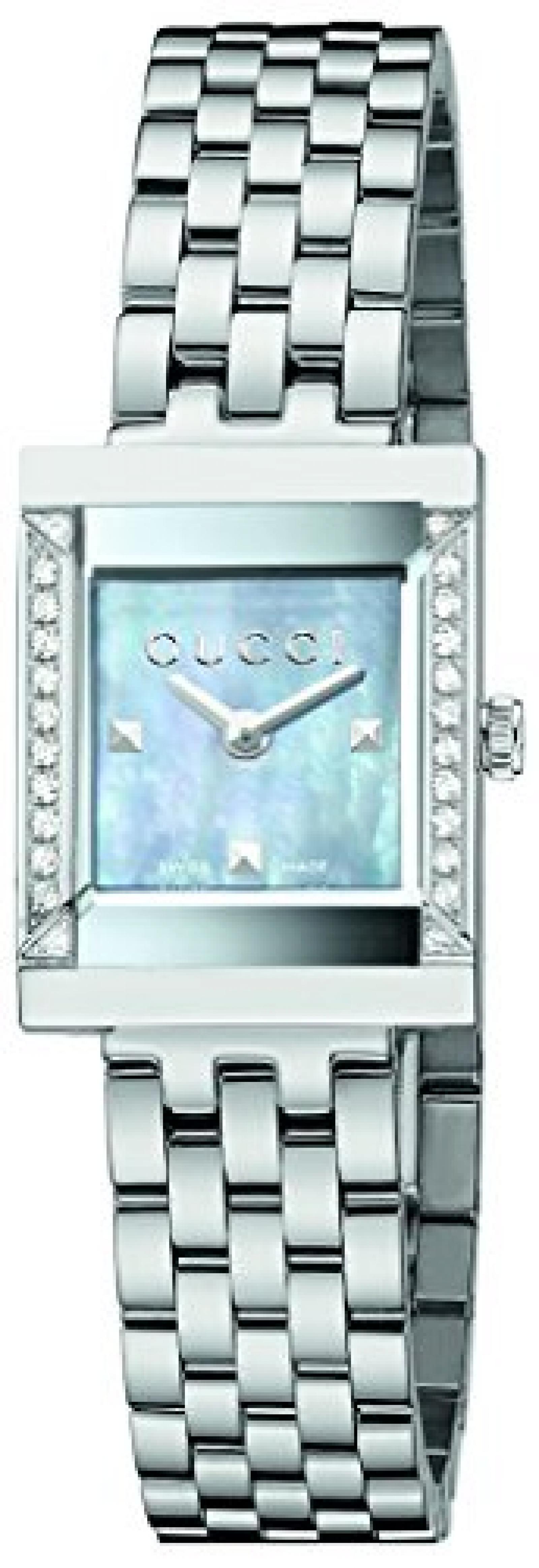 Gucci Damen-Armbanduhr G FRAME Analog Quarz Edelstahl YA128404 