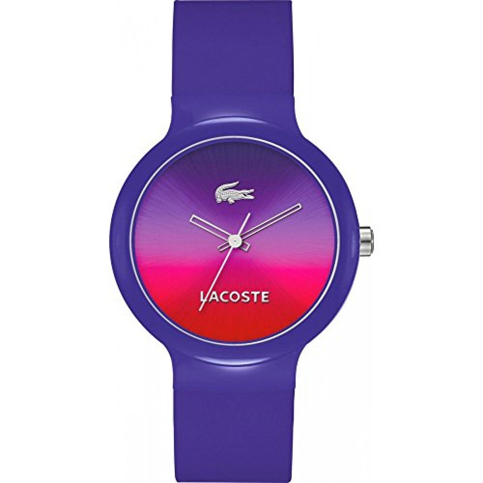 Lacoste Damen-Armbanduhr GOA Analog Quarz Silikon lila 2020079 