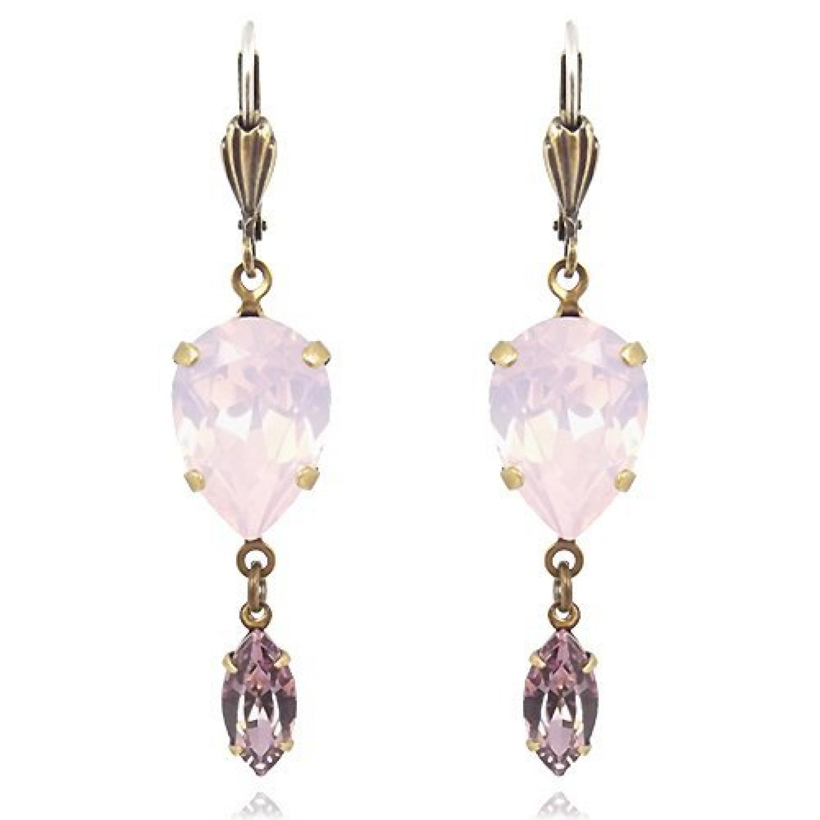 Ohrringe mit SWAROVSKI ELEMENTS - Gold Rose Water Opal 