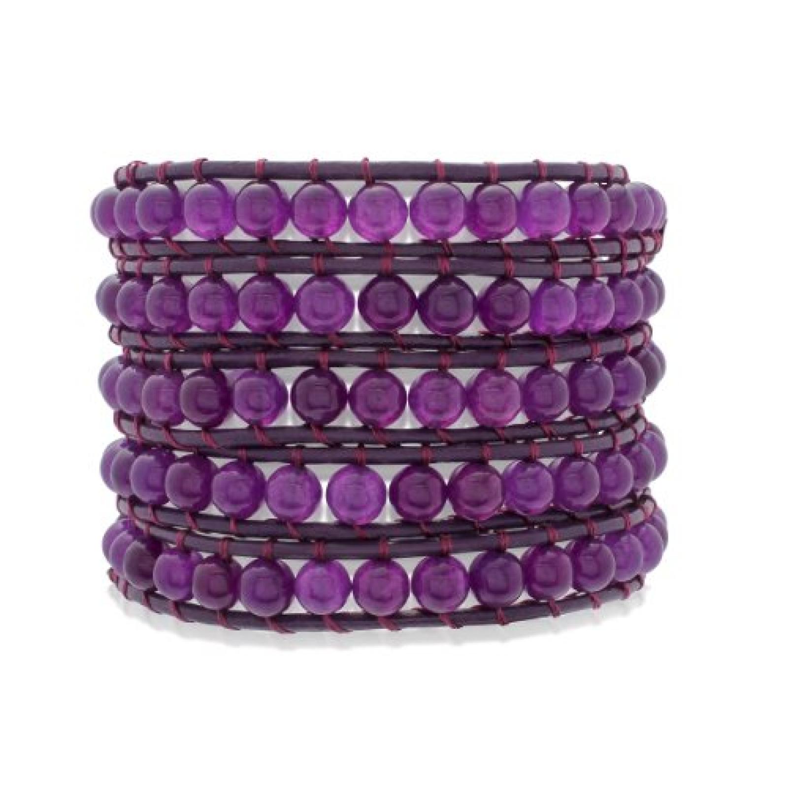 Rafaela Donata Damen-Armband Leather Collection Leder violett Amethyst violett 60831032 