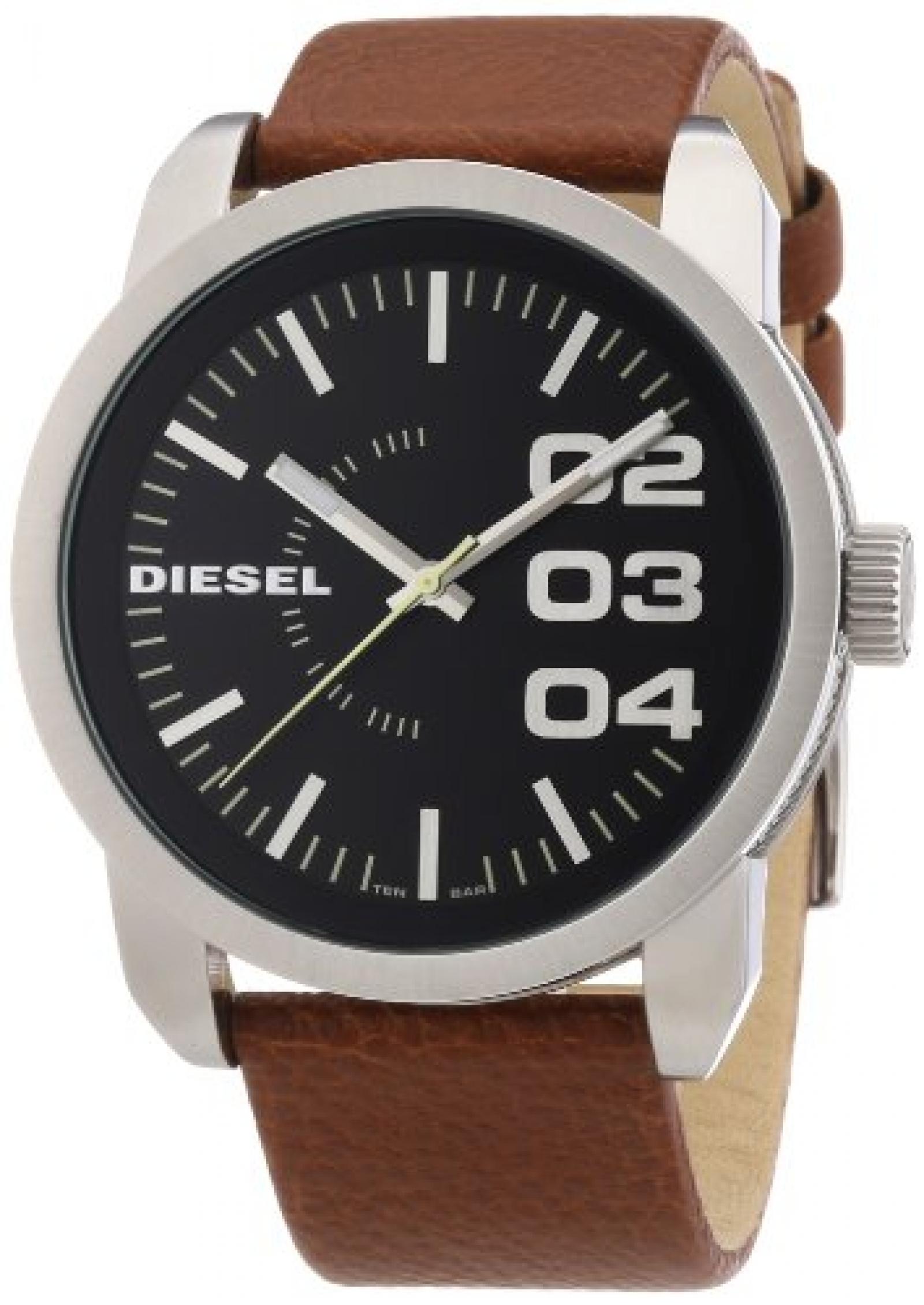 Diesel Herren-Armbanduhr XL Franchise-46 Analog Quarz Leder DZ1513 