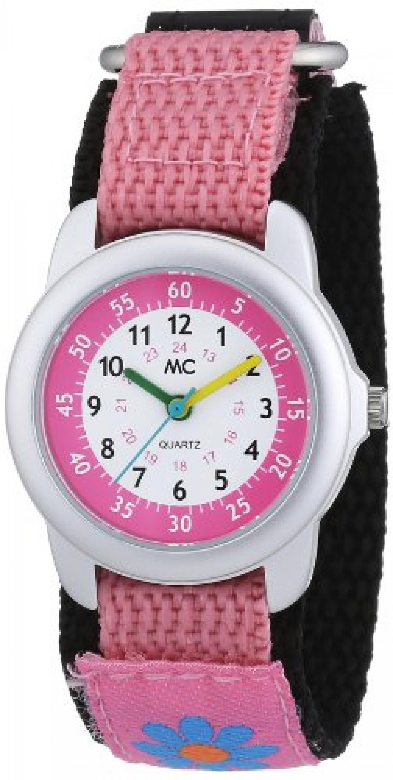 MC Timetrend Mädchen-Armbanduhr Blume Lernuhr Quarz Textil 50872 