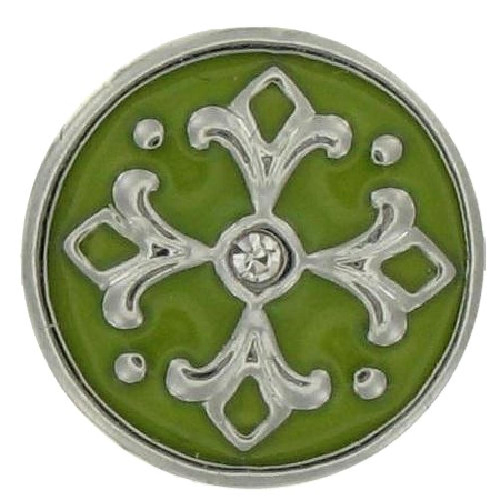 Quiges, Eligo Jewellery Ornament mit Kristall Zirkonia Kern Piccolo 12mm Chunk/Click Button Hellgrün für Eligo Piccolo und NOOSA Petite Armbänder 