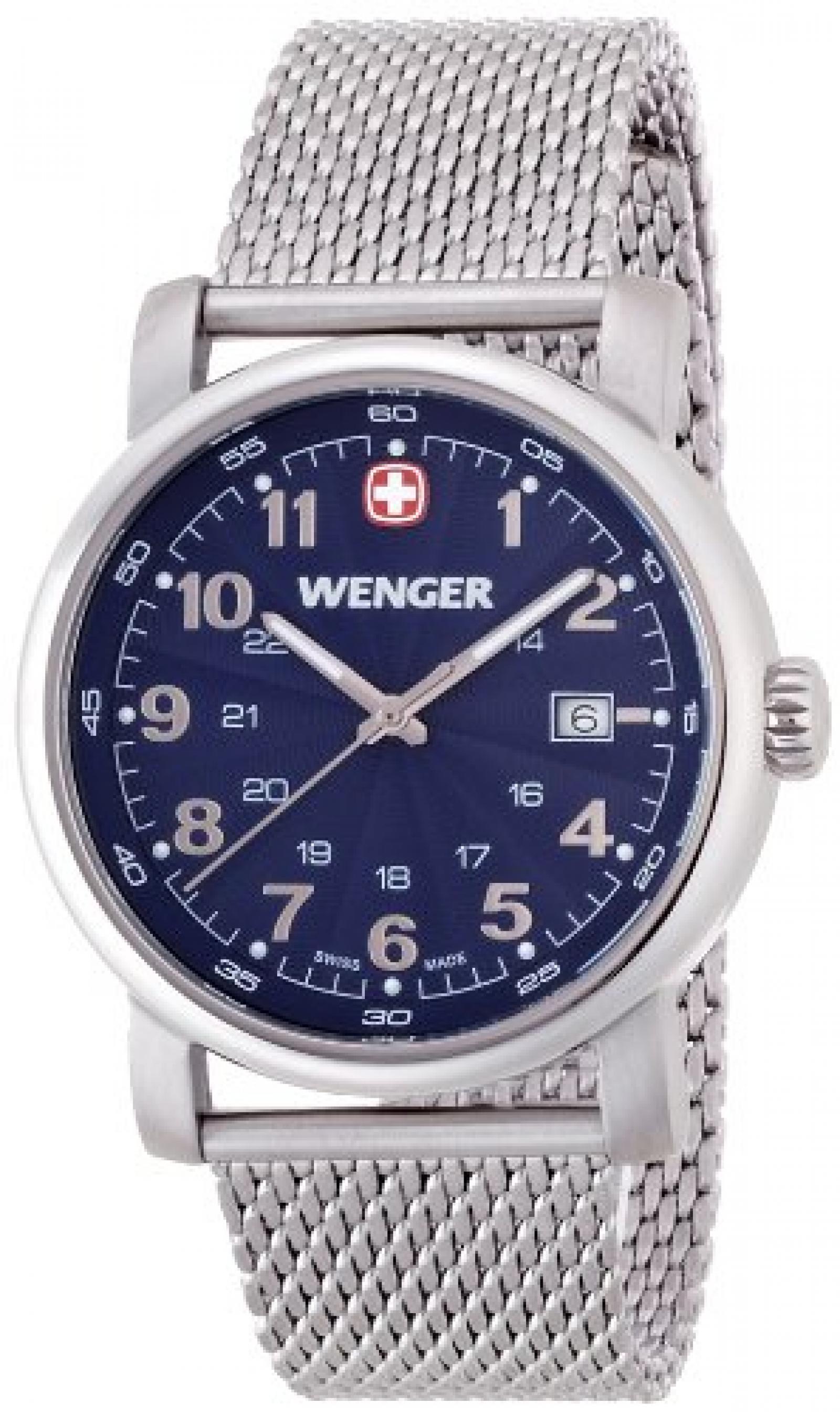 Wenger Herren-Armbanduhr XL Urban Classic Analog Quarz Edelstahl 01.1041.107 