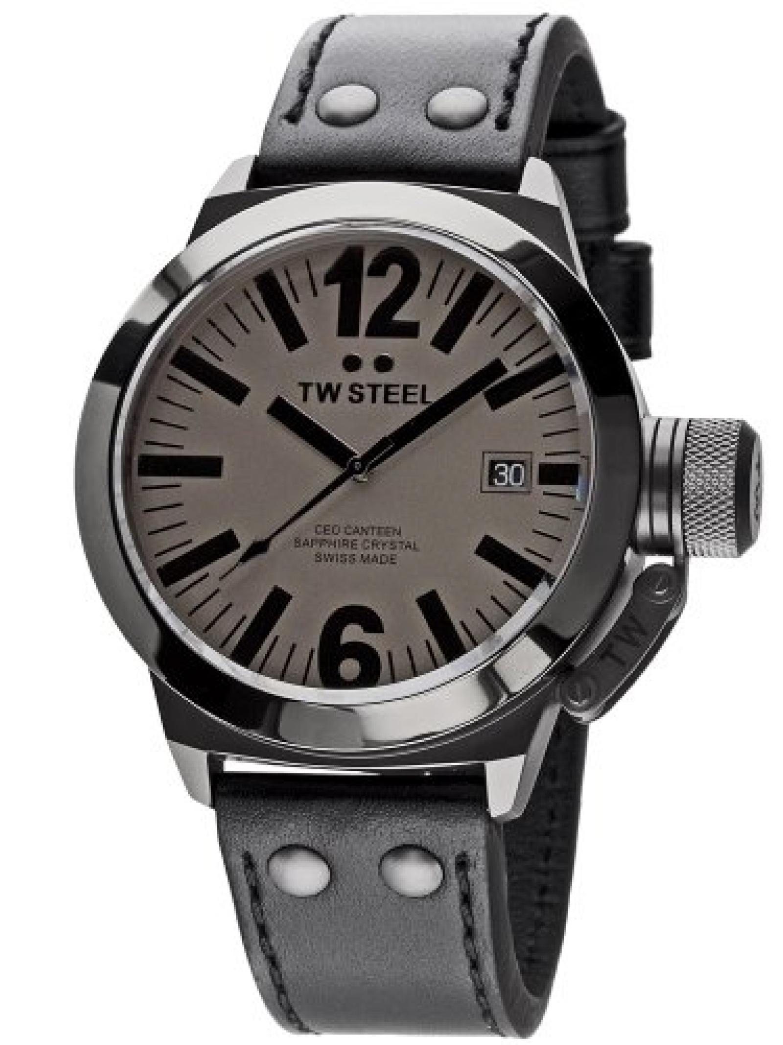 TW Steel Unisex-Armbanduhr CEO Swiss Edition Analog Quarz Leder TWCE1051 