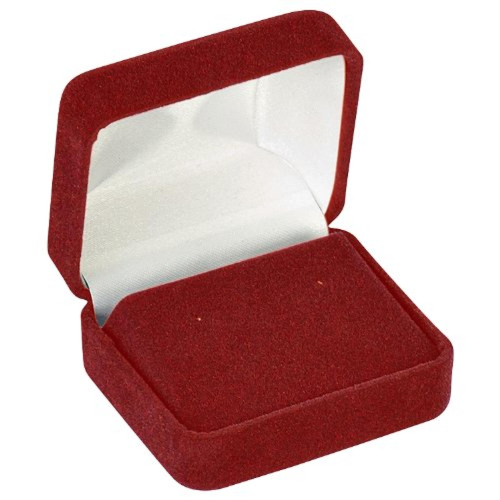 DOUBLE EARRING BOX - BURGUNDY-DBLE EARRING-W-SLEEVE 