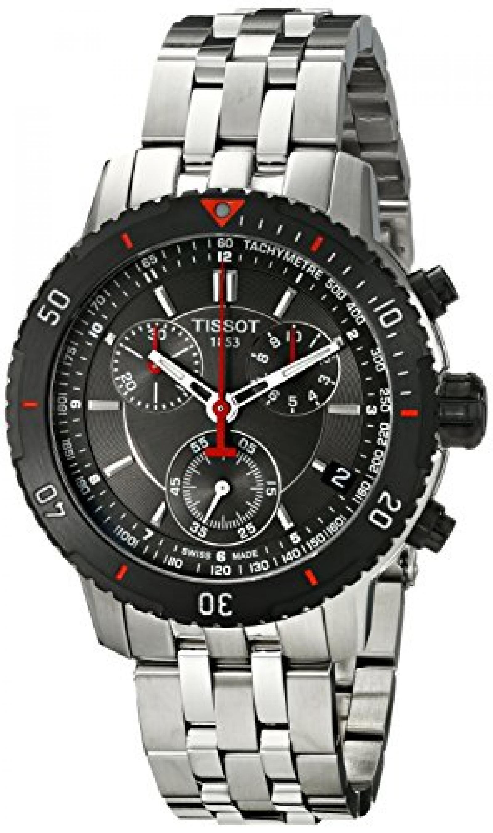 TISSOT PRS 200 MENS STAINLESS STEEL CASE CHRONOGRAPH DATE UHR T0674172105100 