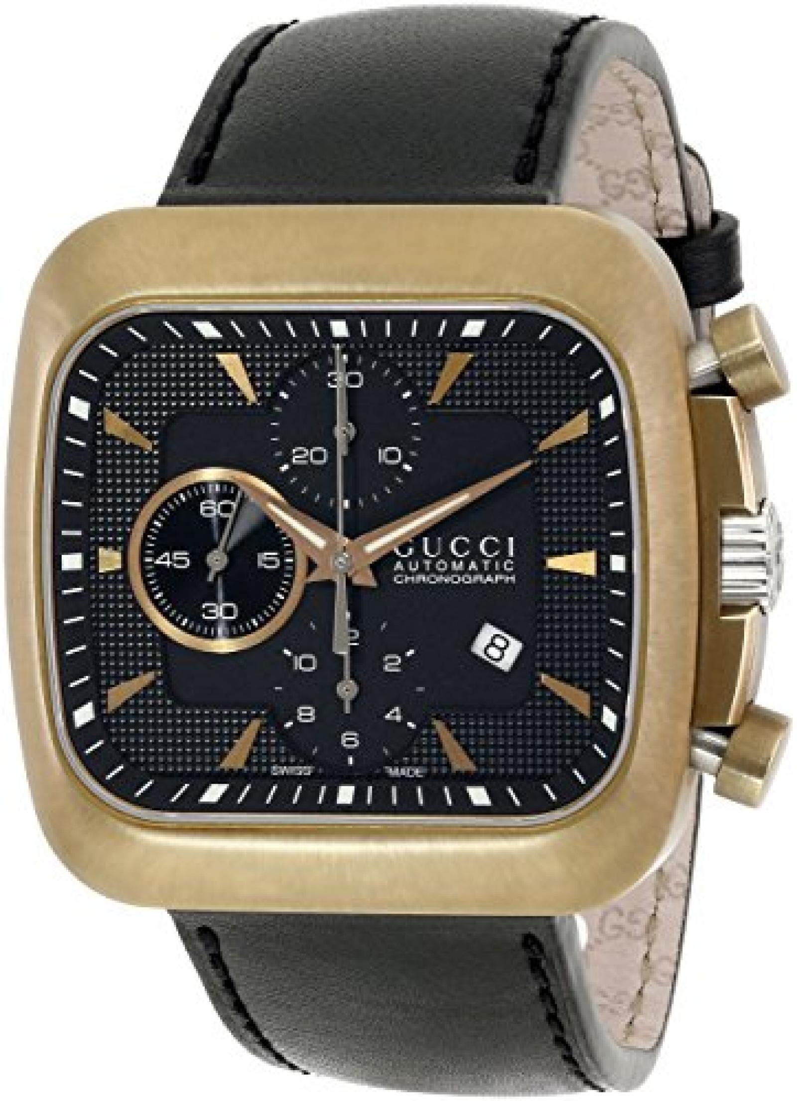 Gucci Unisex-Armbanduhr COUPE Chronograph Automatik Leder YA131204 
