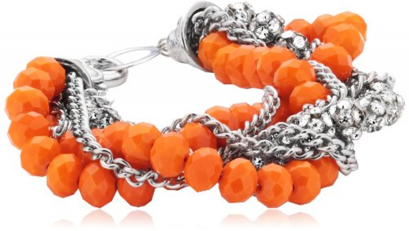 Sweet Deluxe Damen-Armband Jasmine silber/orange 19 cm 00385 