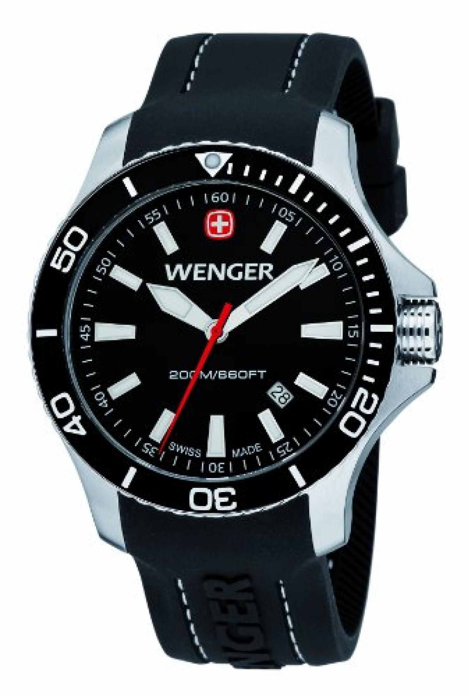 Wenger Herren-Armbanduhr XL Seaforce Analog Quarz Silikon 01.0641.103 