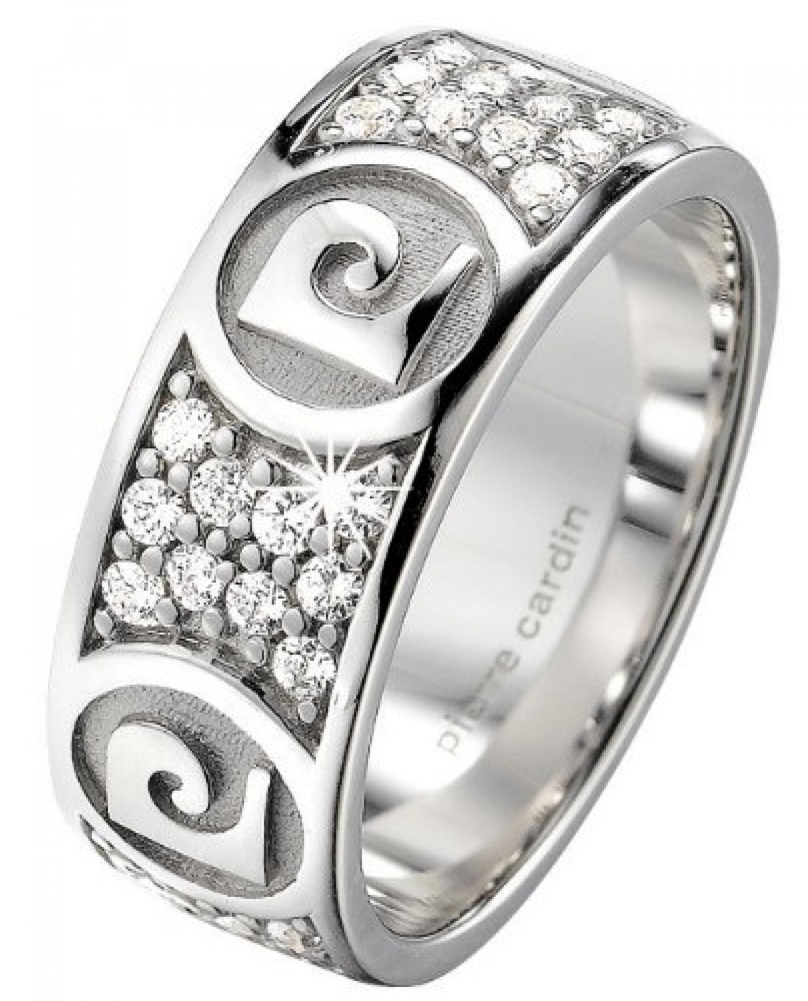 Pierre Cardin Damen Ring Sterling Silber Rhodiniert Kristall