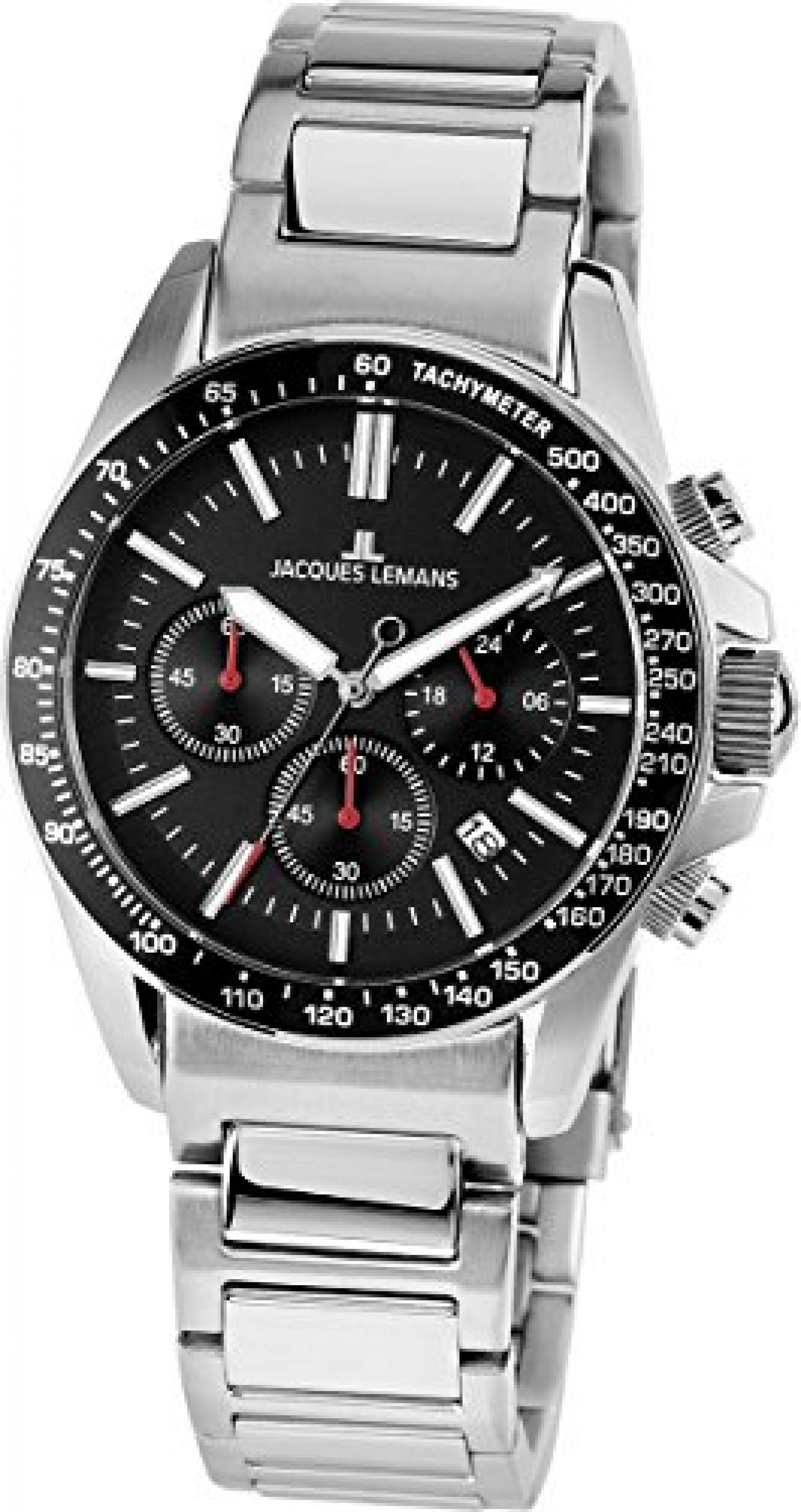 Jacques Lemans Herren-Armbanduhr XL Sport Liverpool Chronograph Quarz Edelstahl 1-1674A 