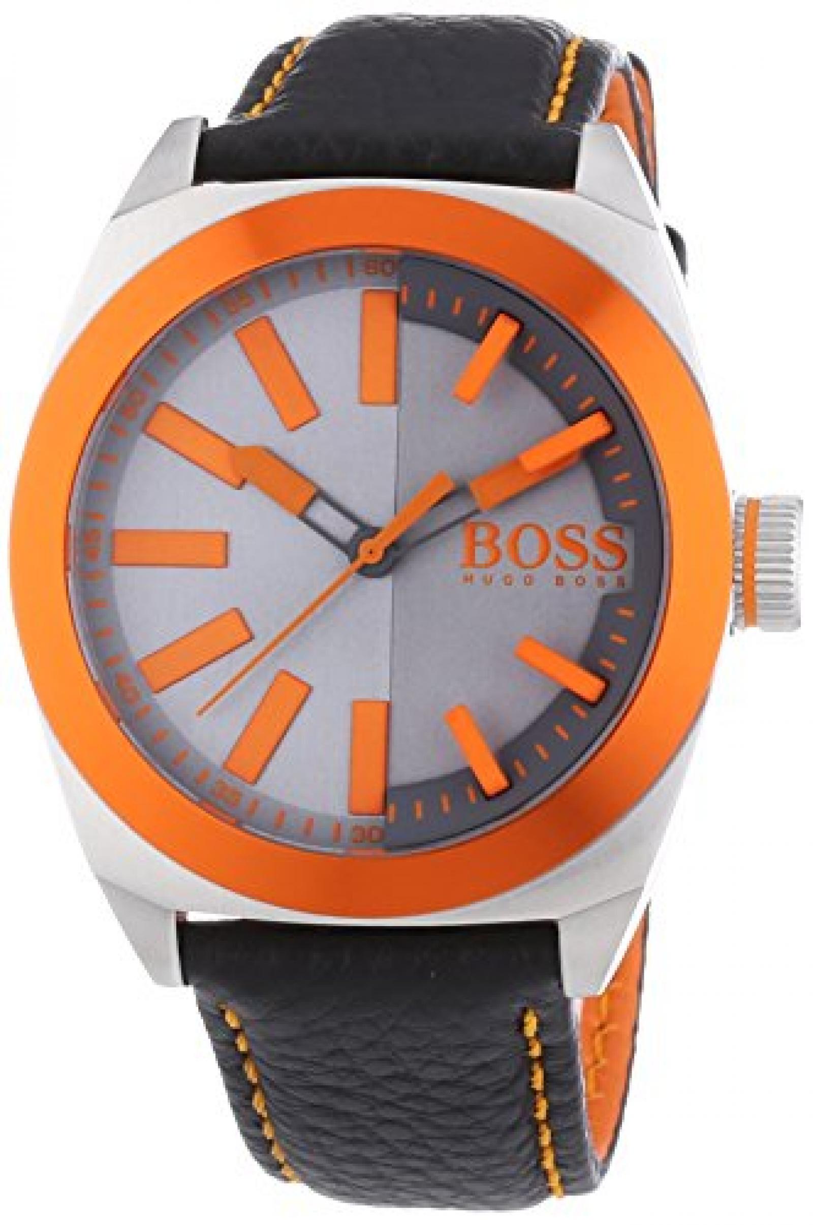 BOSS Orange Herren-Armbanduhr XL London Analog Quarz Leder 1513056 