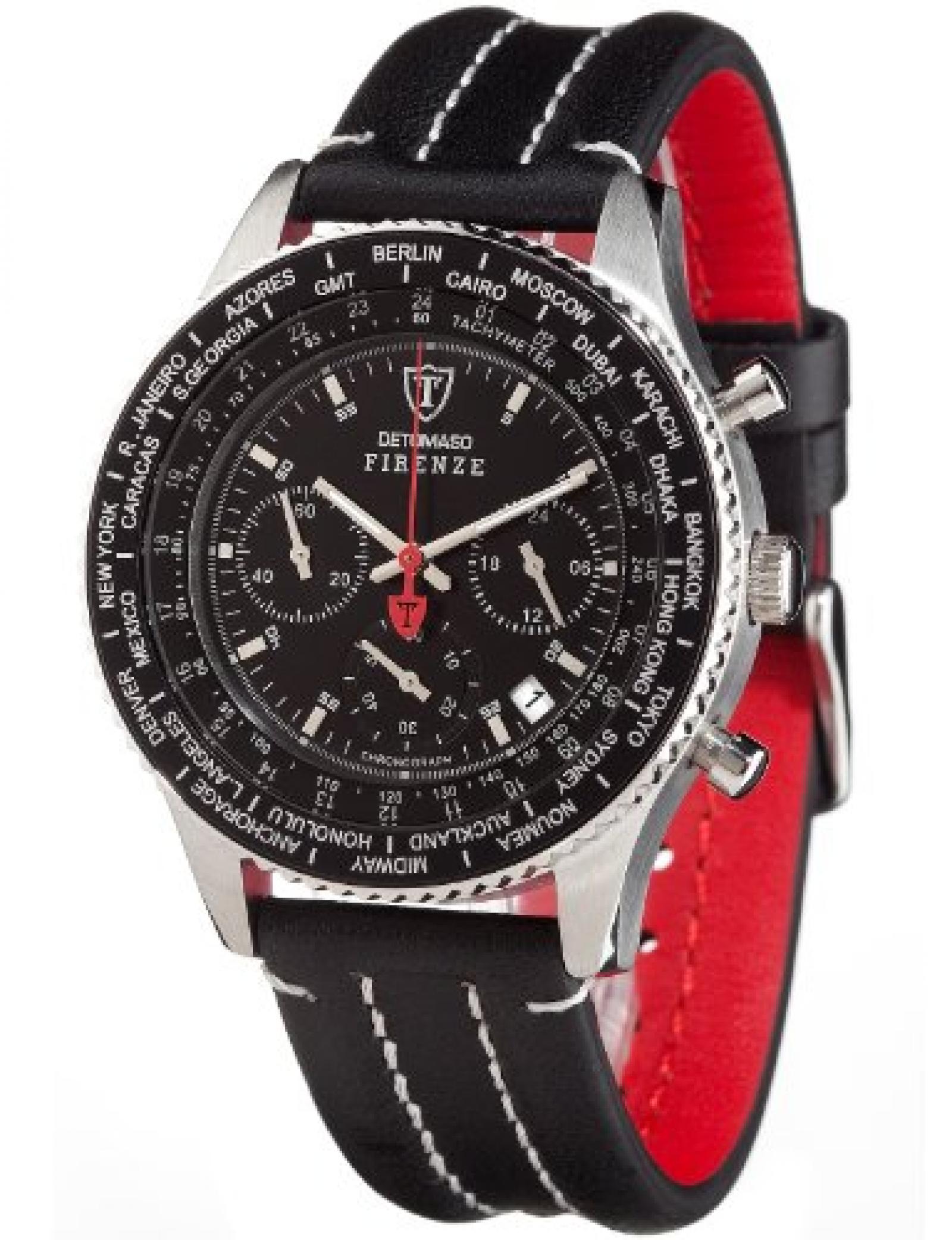 Detomaso Classic Herren-Armbanduhr FIRENZE Chronograph Quarz SL1624C-BK 