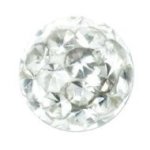 Paletti Swarovski Element 5mm Weiss kugel Beschichtet schraubbar für 1.6mm stärker Stäbe B00IIOS084