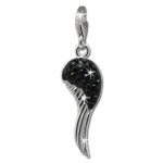 SilberDream Glitzer Charm Flügel schwarz Zirkonia Kristalle Anhänger 925 Silber für Bettelarmbänder Kette Ohrring GSC574S B00EOMGAQS