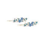 Glamorousky Brilliant blauen Kristall Blume Haarspange (ein Paar) (10722) B00LC7JBZU