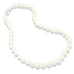 Valero Pearls Classic Collection Damen-Kette Hochwertige Süßwasser-Zuchtperlen in ca.  10 mm Rund weiß 925 Sterling Silber    60 cm   340316 B002OL2IU8