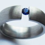 Schmucktrendzone Schmucktrends Edelstahlring, 6 mm, Stein blau B00DUGRG5I