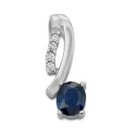 Miore Damen-Anh&auml;nger 9 Karat Wei&szlig;gold Blau Saphir Brillanten Wei&szlig; MG9052P B007NYKVLE